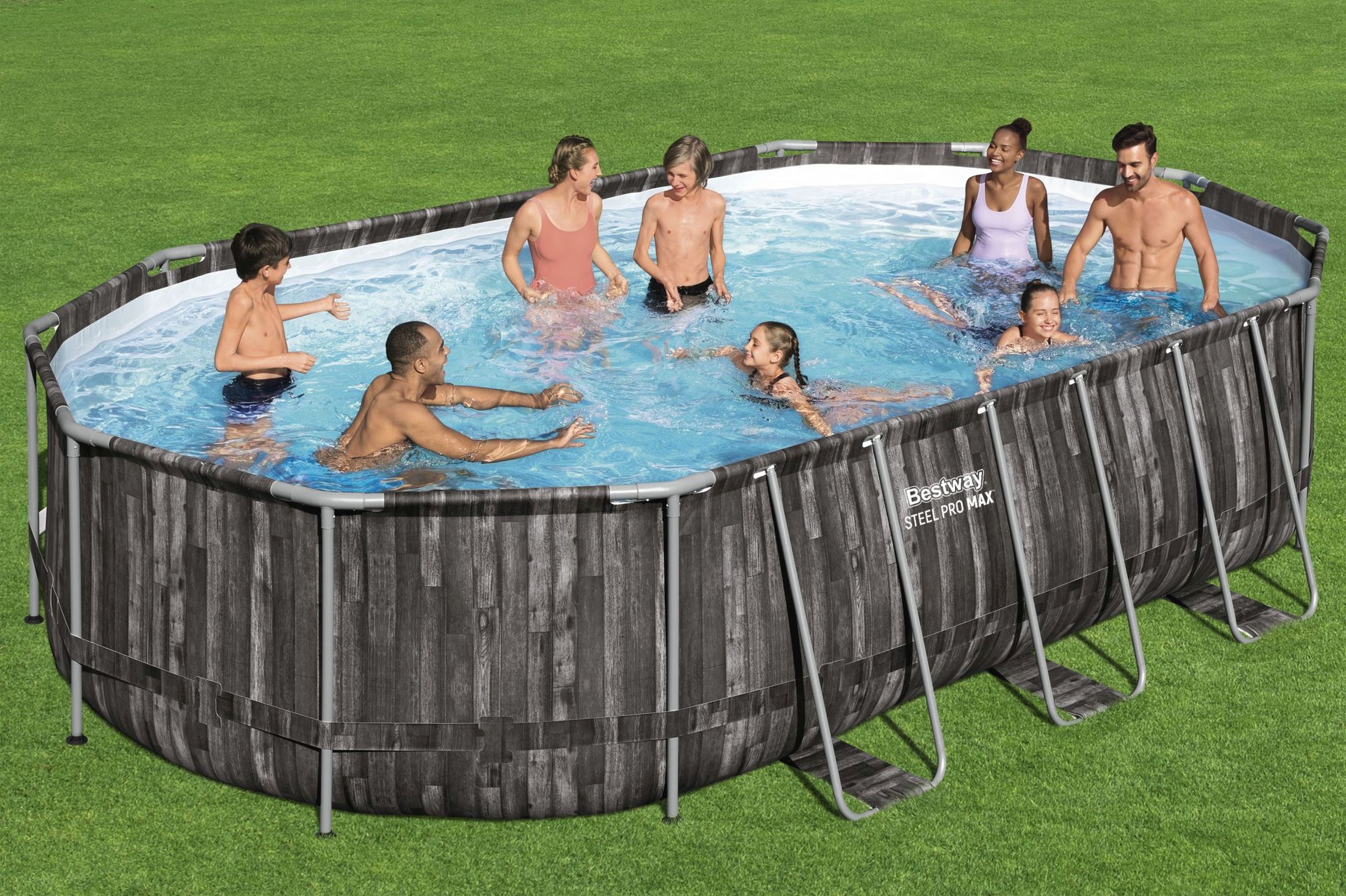 Bestway Steel Pro MAX Frame Pool Komplett-Set 610 x 366 x 122 cm oval Bestway Steel Pro MAX Frame Pool Komplett-Set 610 x 366 x 122 cm oval