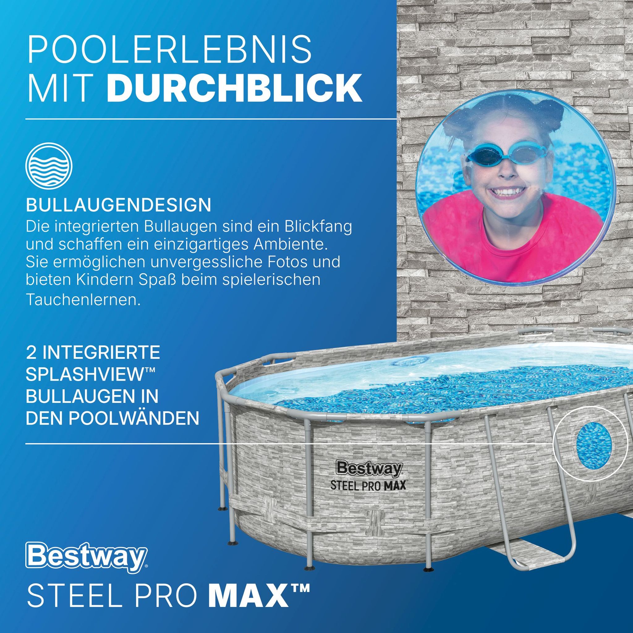Bestway Steel Pro MAX Splashview Frame Pool Set 427 x 250 x 100 cm Bestway Steel Pro MAX Splashview Frame Pool Set 427 x 250 x 100 cm