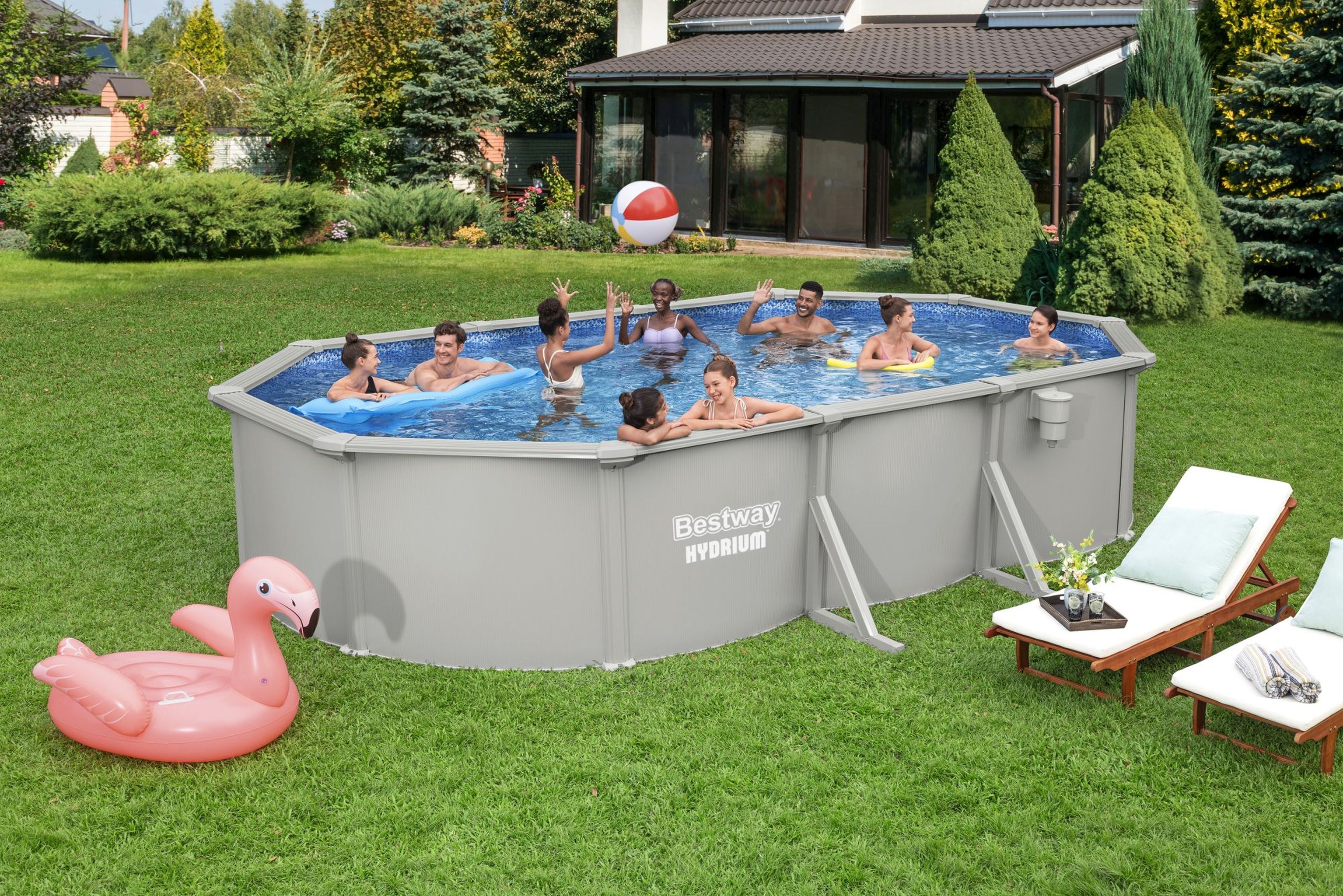 Bestway Hydrium Stahlwandpool Komplett-Set 610 x 366 x 122 cm oval Bestway Hydrium Stahlwandpool Komplett-Set 610 x 366 x 122 cm oval