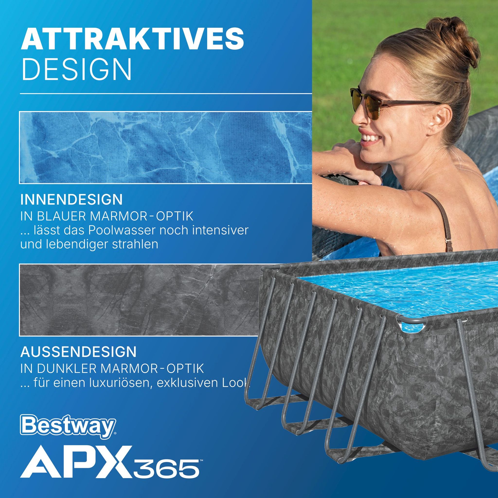 Bestway APX365 winterfestes Frame Pool Komplett-Set 732 x 366 x 132 cm Bestway APX365 winterfestes Frame Pool Komplett-Set 732 x 366 x 132 cm