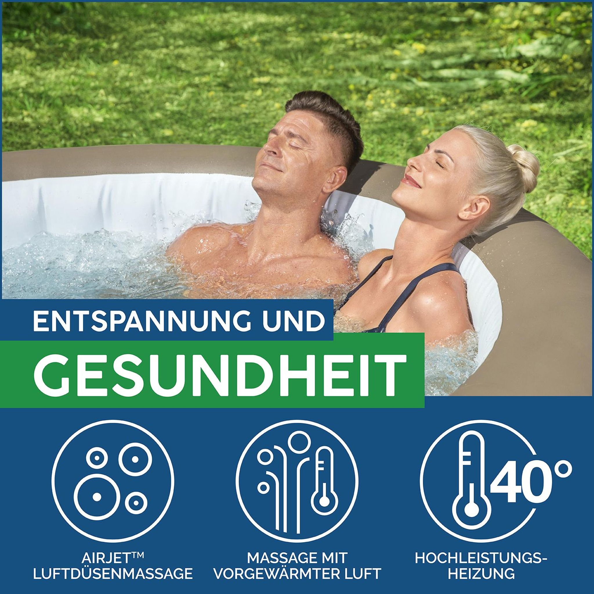 LAY-Z-SPA Palm Springs AirJet Whirlpool Ø 196 x 71 cm 6 Personen LAY-Z-SPA Palm Springs AirJet Whirlpool Ø 196 x 71 cm 6 Personen