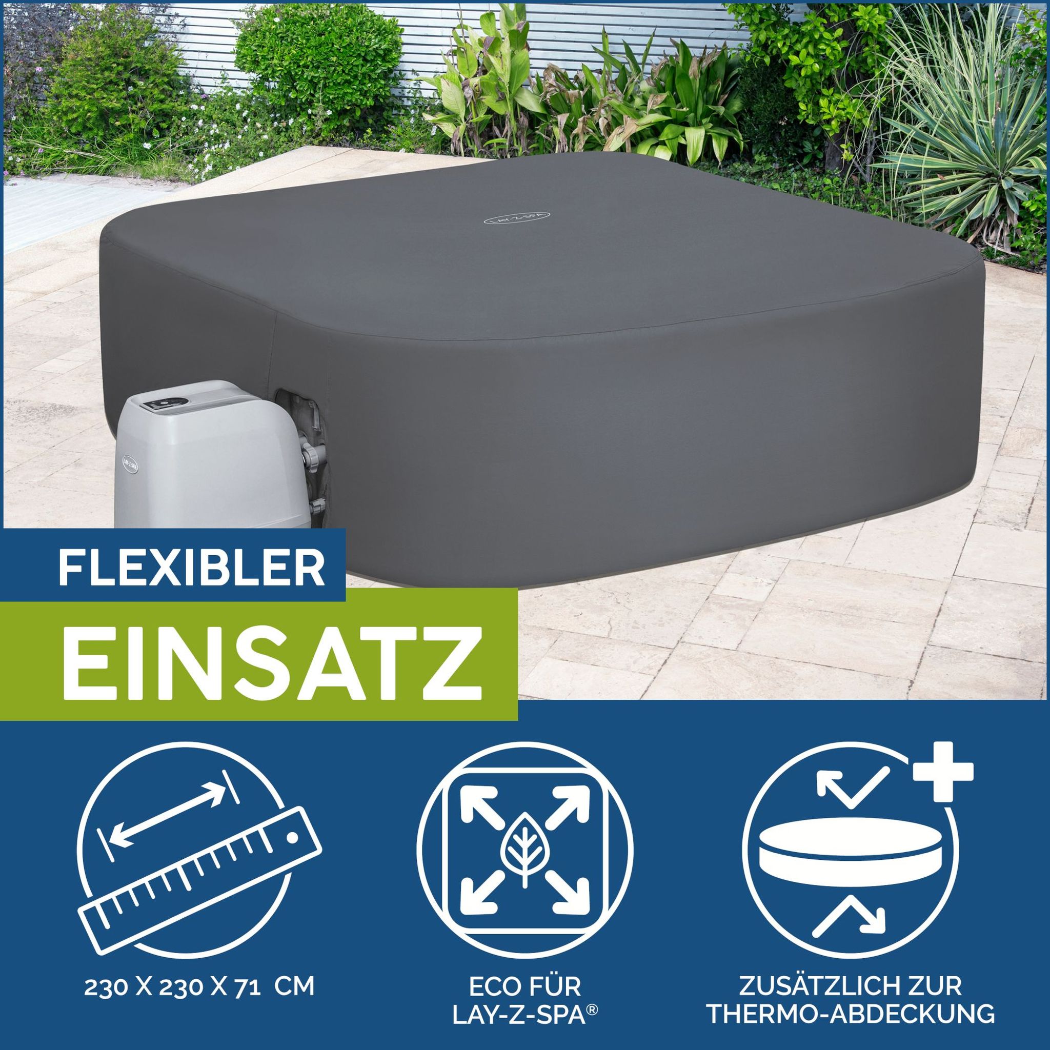 LAY-Z-SPA Abdeckung EnergySense Plus Thermoabdeckung 230 x 230 x 71 cm LAY-Z-SPA Abdeckung EnergySense Plus Thermoabdeckung 230 x 230 x 71 cm