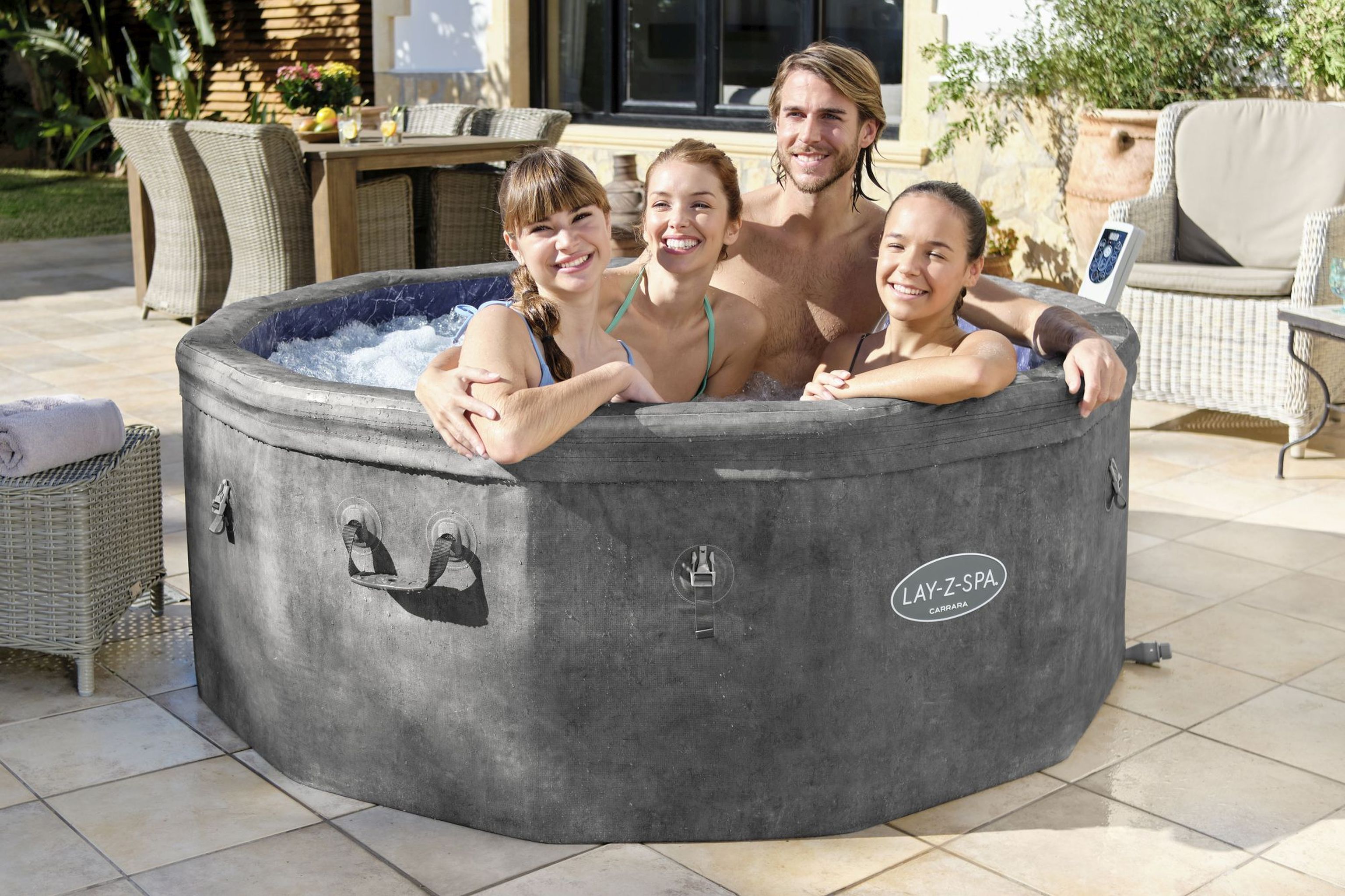 Bestway LAY-Z-SPA Carrara AirJet Whirlpool 6 Personen Ø 170 x 65 cm