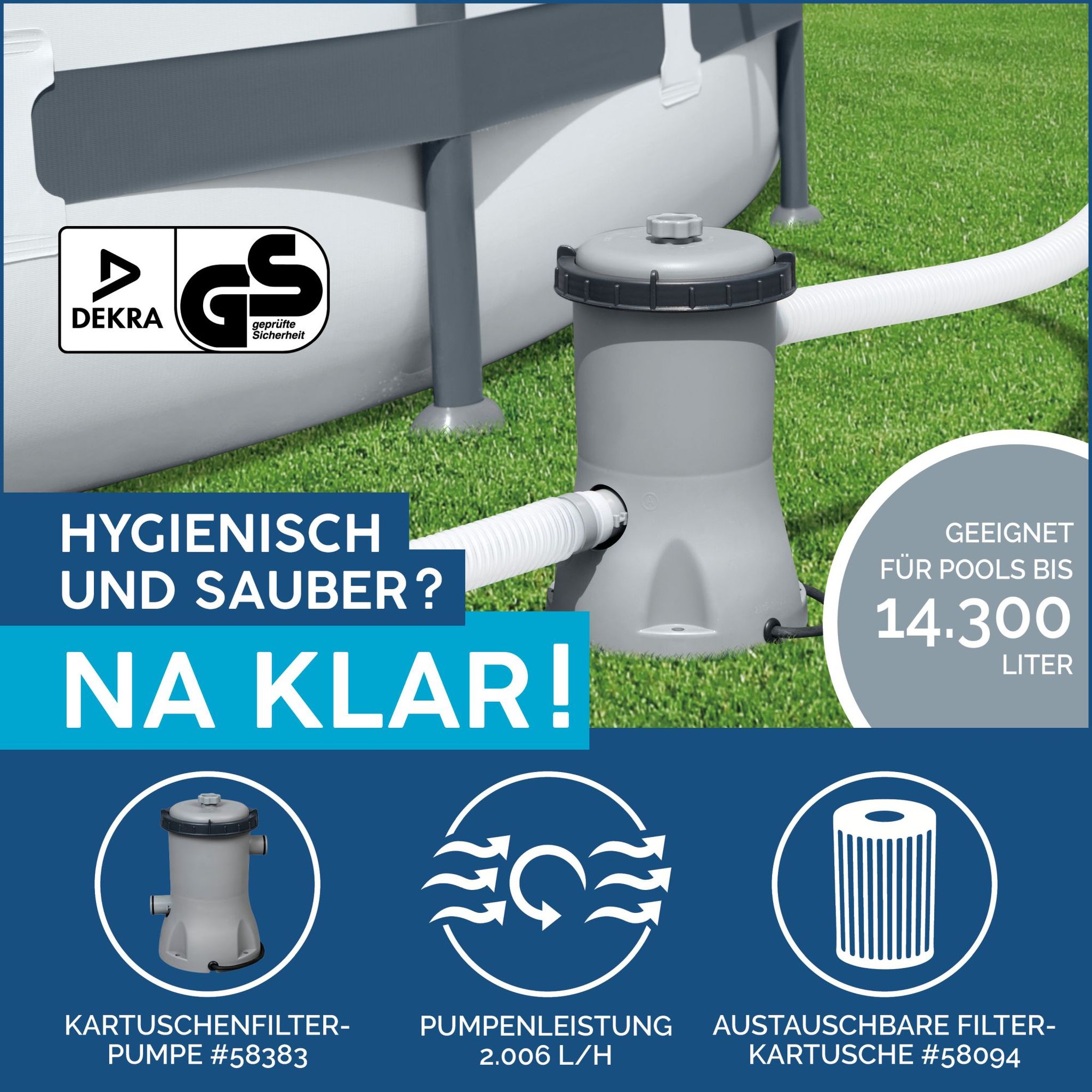 Bestway Steel Pro MAX Frame Pool Komplett-Set Ø 396 x 107 cm