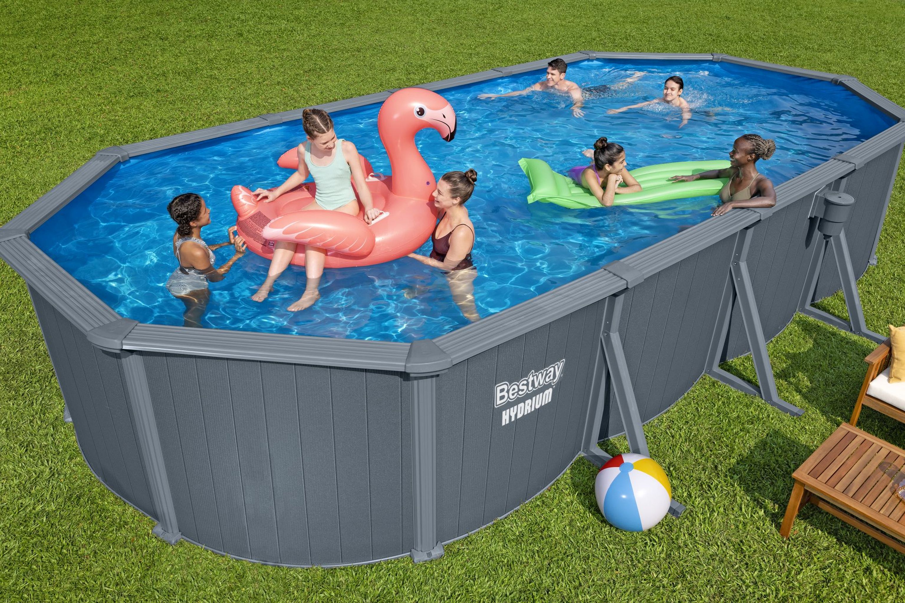 Bestway Hydrium Stahlwandpool Komplett-Set 732 x 366 x 132 cm oval Bestway Hydrium Stahlwandpool Komplett-Set 732 x 366 x 132 cm oval