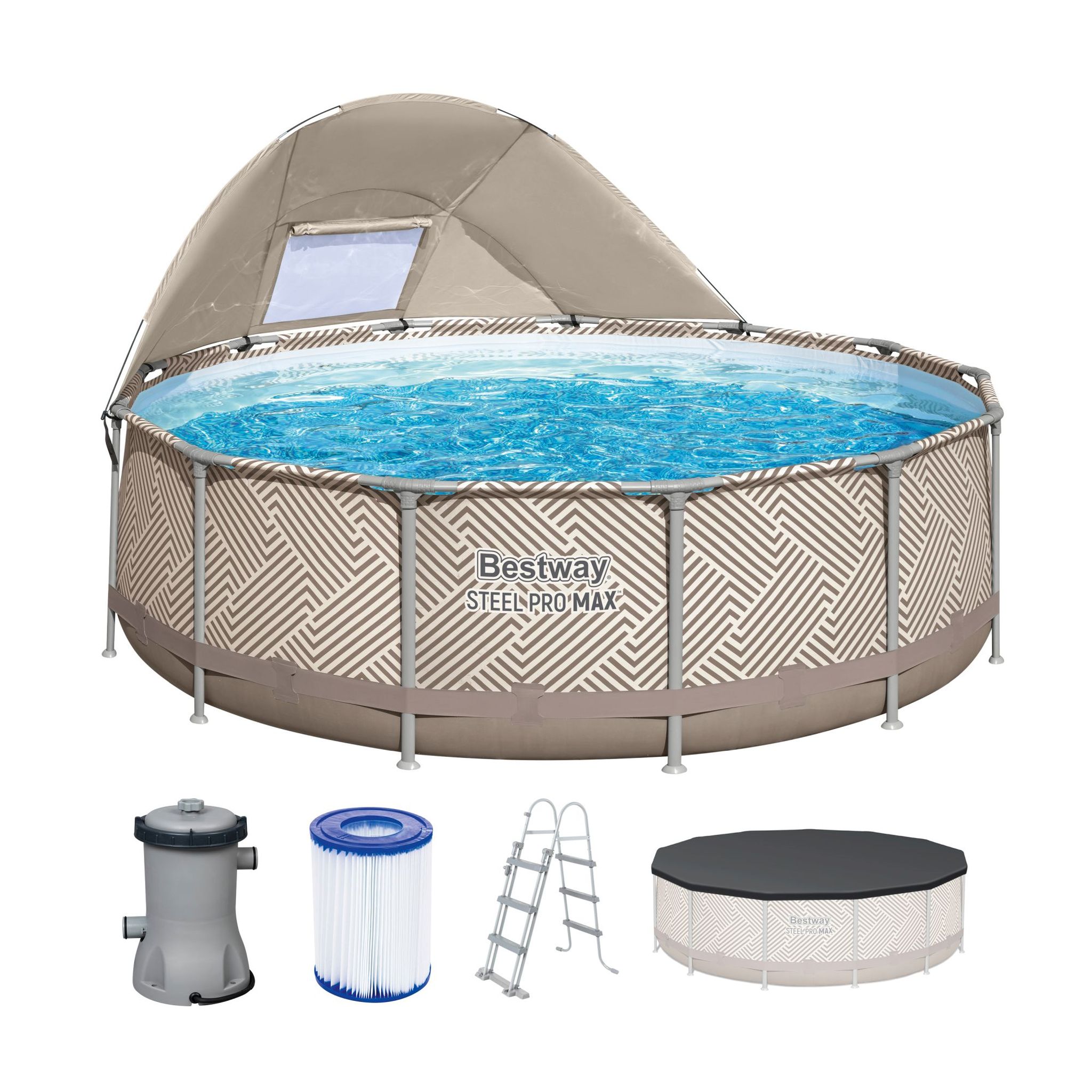 Bestway Steel Pro MAX Frame Pool Komplett-Set Ø 396 x 107 cm