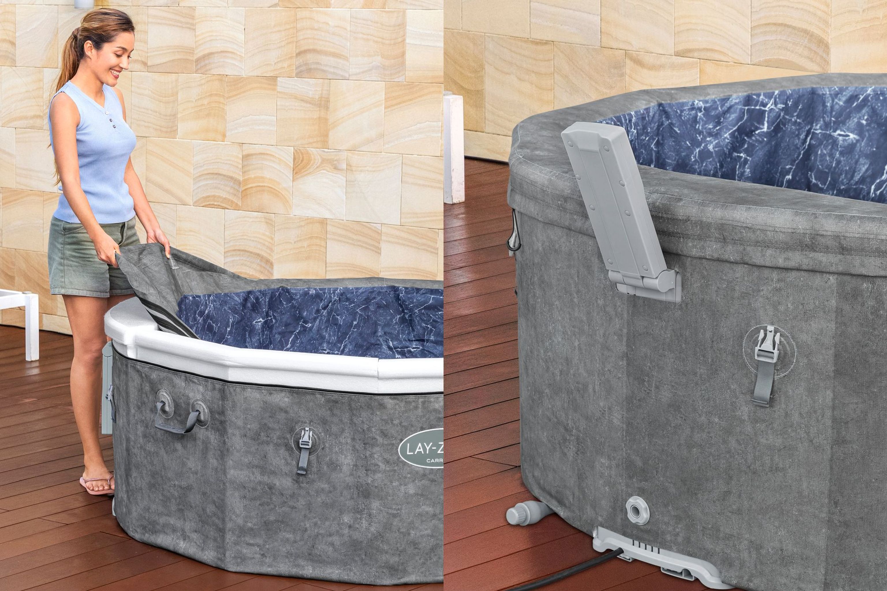 Bestway LAY-Z-SPA Carrara AirJet Whirlpool 6 Personen Ø 170 x 65 cm