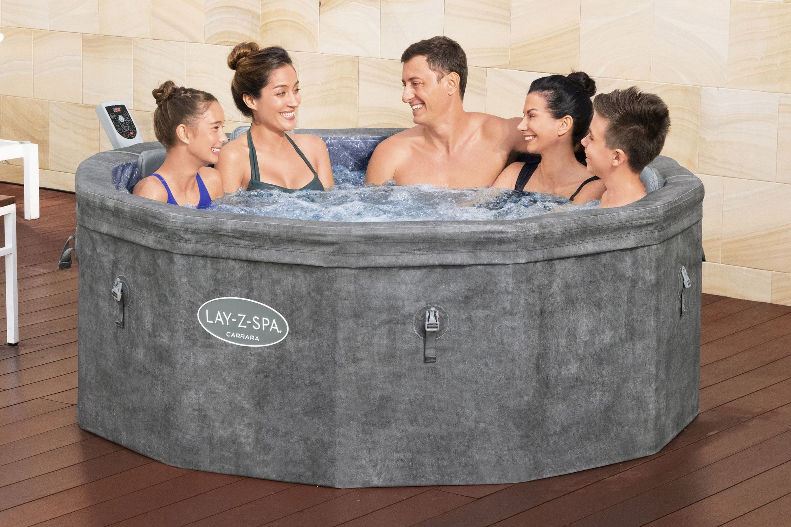 Bestway LAY-Z-SPA Carrara AirJet Whirlpool 6 Personen Ø 170 x 65 cm