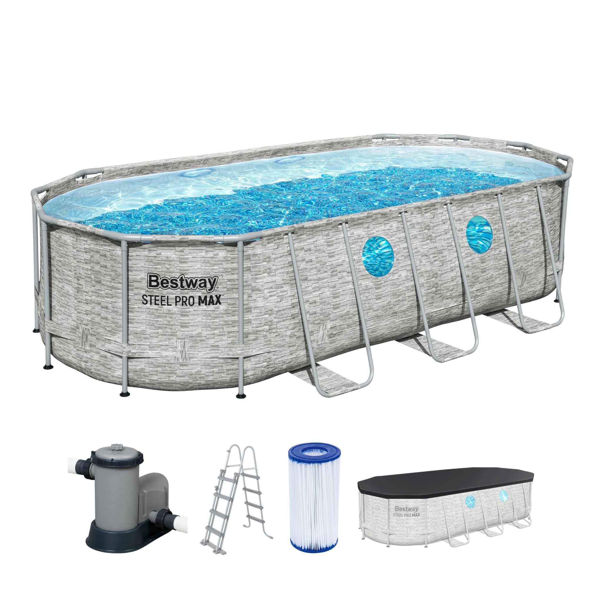 Bestway Steel Pro MAX Splashview Frame Pool Set 549 x 274 x 122 cm Bestway Steel Pro MAX Splashview Frame Pool Set 549 x 274 x 122 cm
