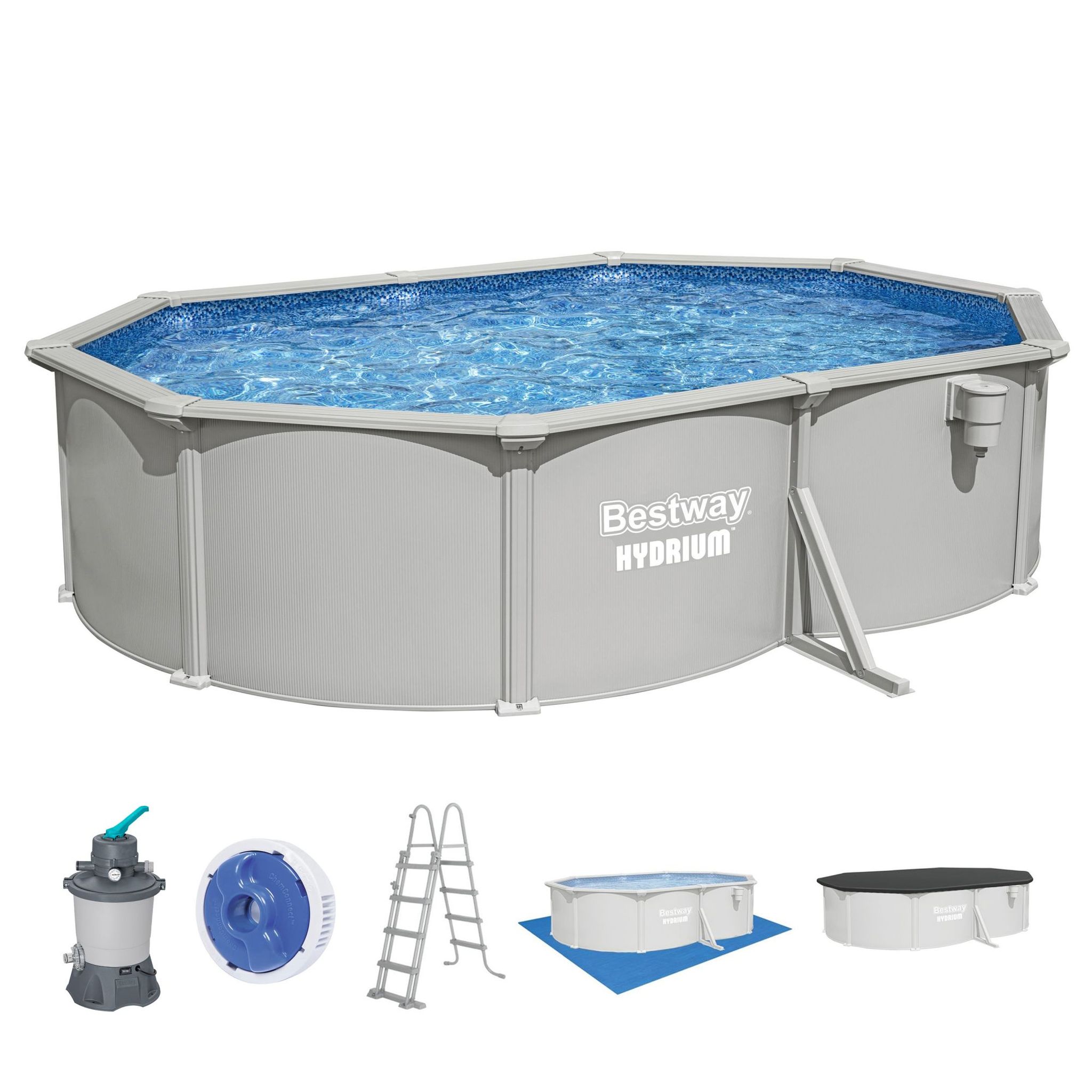 Bestway Hydrium Stahlwandpool Komplett-Set 500 x 366 x 122 cm Bestway Hydrium Stahlwandpool Komplett-Set 500 x 366 x 122 cm