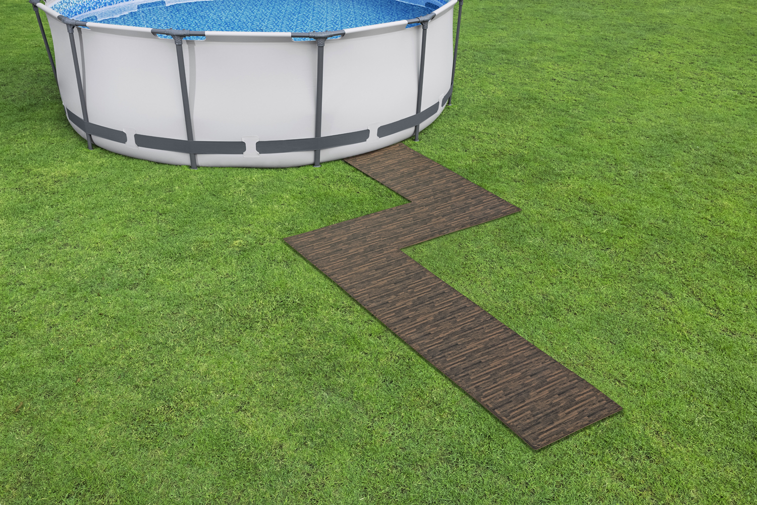 Pool-Bodenschutzfliesen Set 9 Stück á 50 x 50 cm, Palisander (Holz-Optik) 58712_24