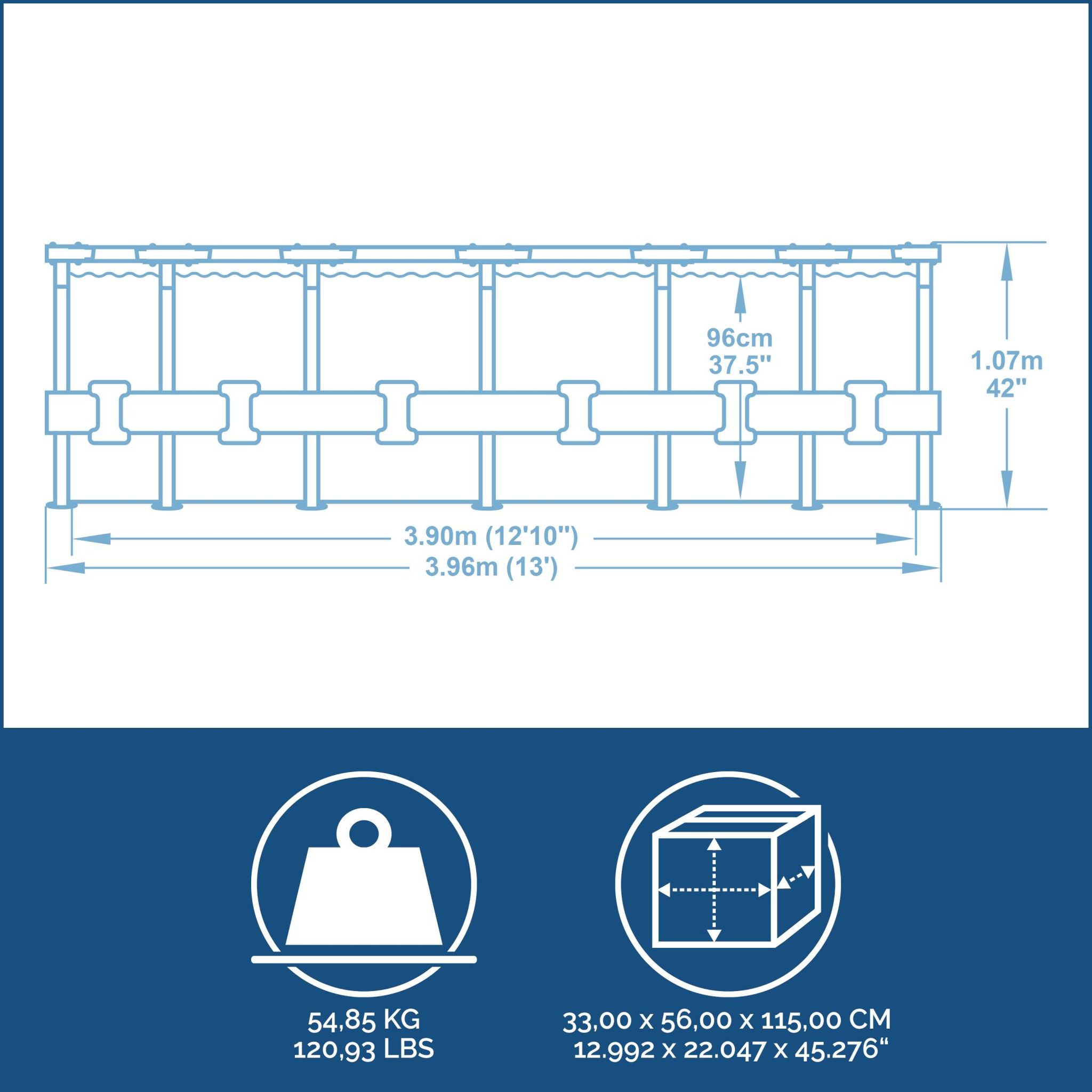 Bestway Steel Pro MAX Frame Pool Komplett-Set Ø 396 x 107 cm