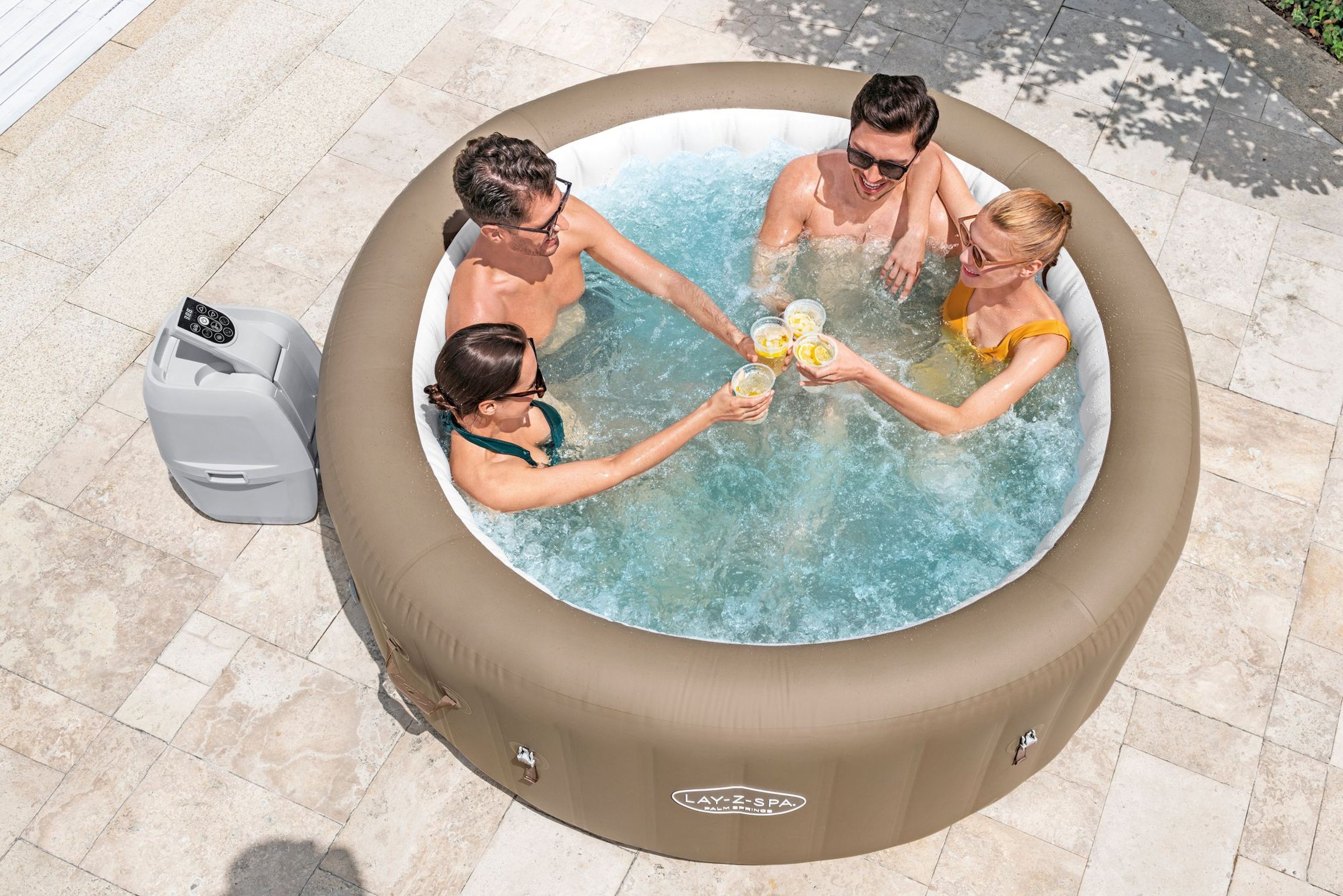 LAY-Z-SPA Palm Springs AirJet Whirlpool Ø 196 x 71 cm 6 Personen LAY-Z-SPA Palm Springs AirJet Whirlpool Ø 196 x 71 cm 6 Personen
