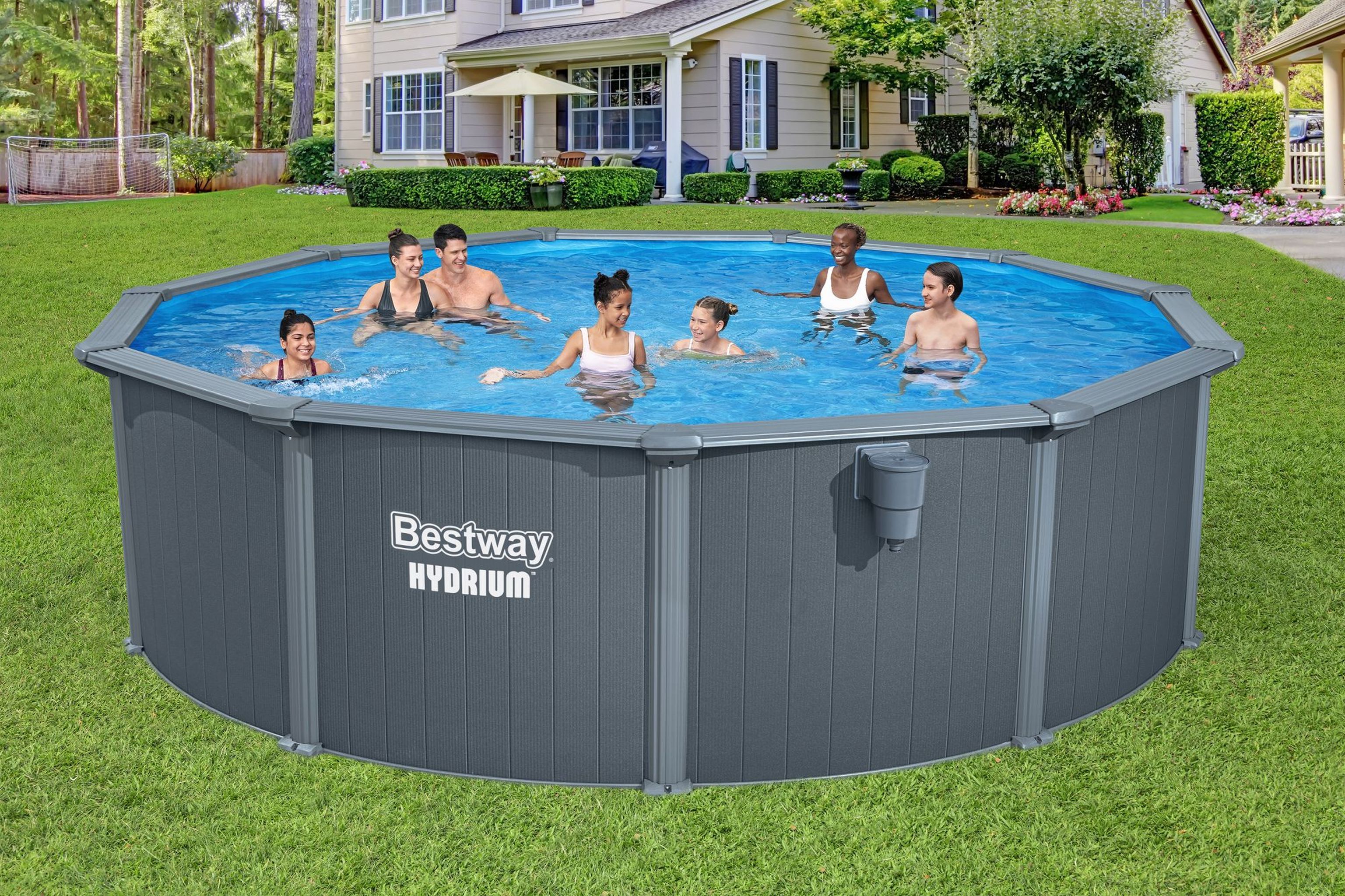 Bestway Hydrium Stahlwandpool Komplett-Set Ø 488 x 132 cm rund Bestway Hydrium Stahlwandpool Komplett-Set Ø 488 x 132 cm rund