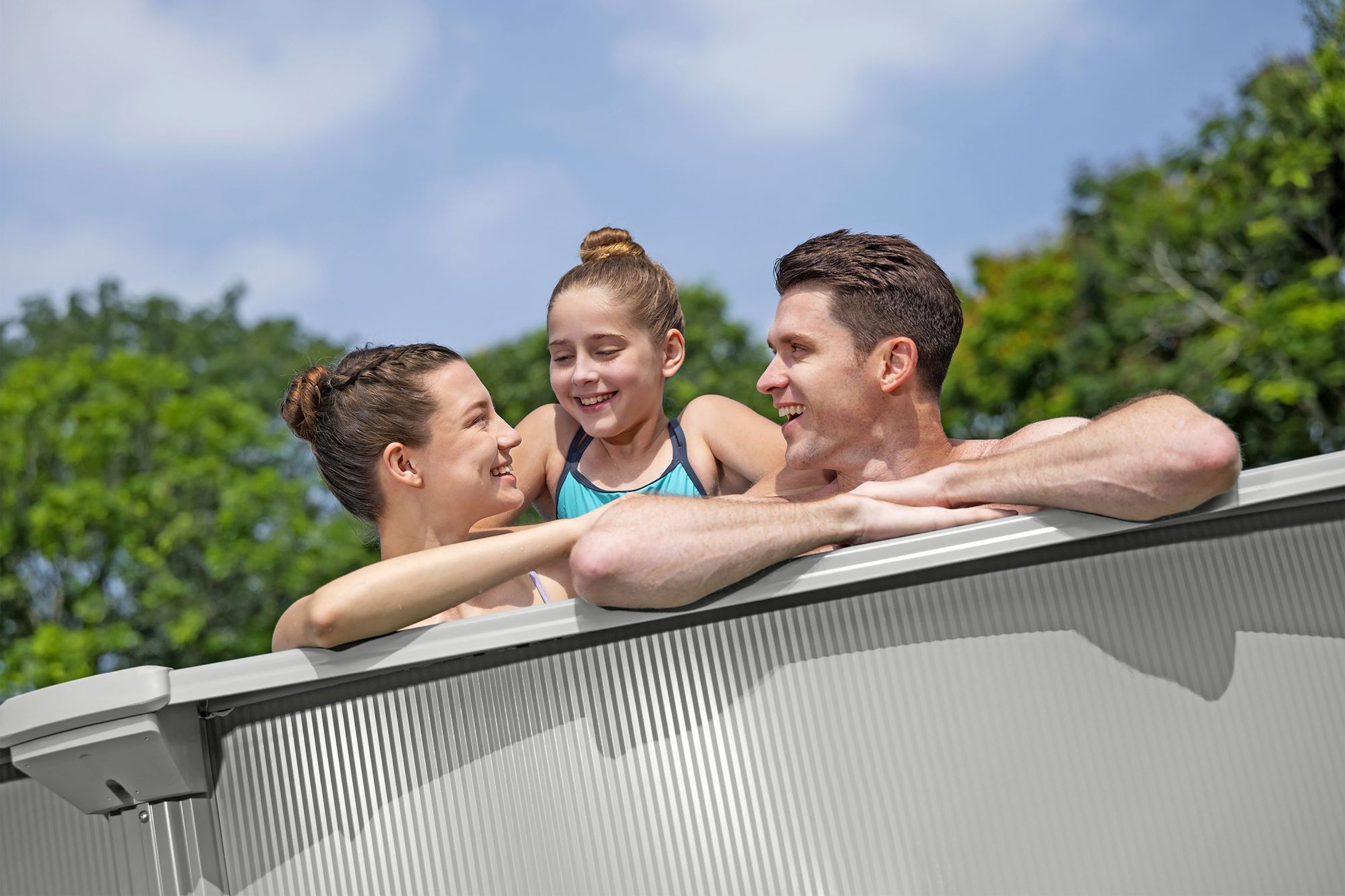Bestway Hydrium Stahlwandpool Komplett-Set Ø 457 x 122 cm rund