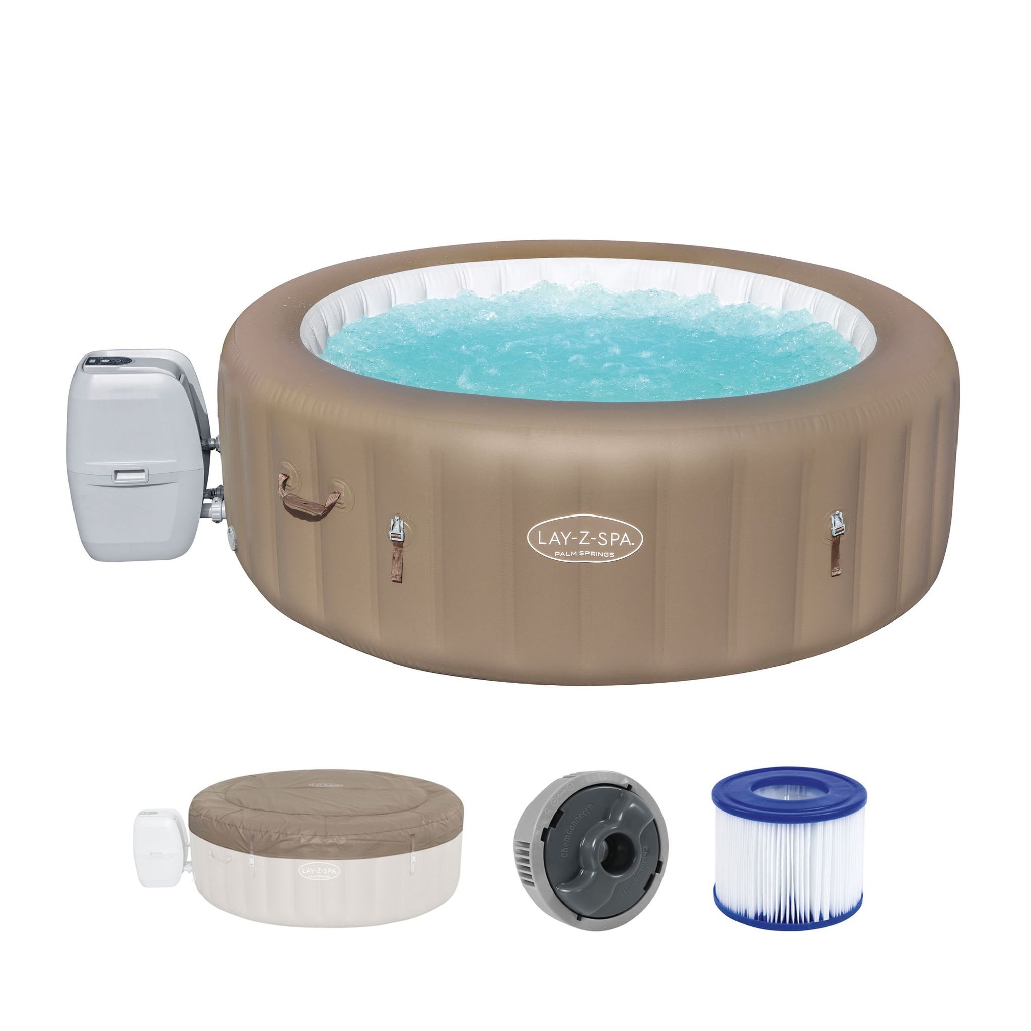 LAY-Z-SPA Palm Springs AirJet Whirlpool Ø 196 x 71 cm 6 Personen LAY-Z-SPA Palm Springs AirJet Whirlpool Ø 196 x 71 cm 6 Personen