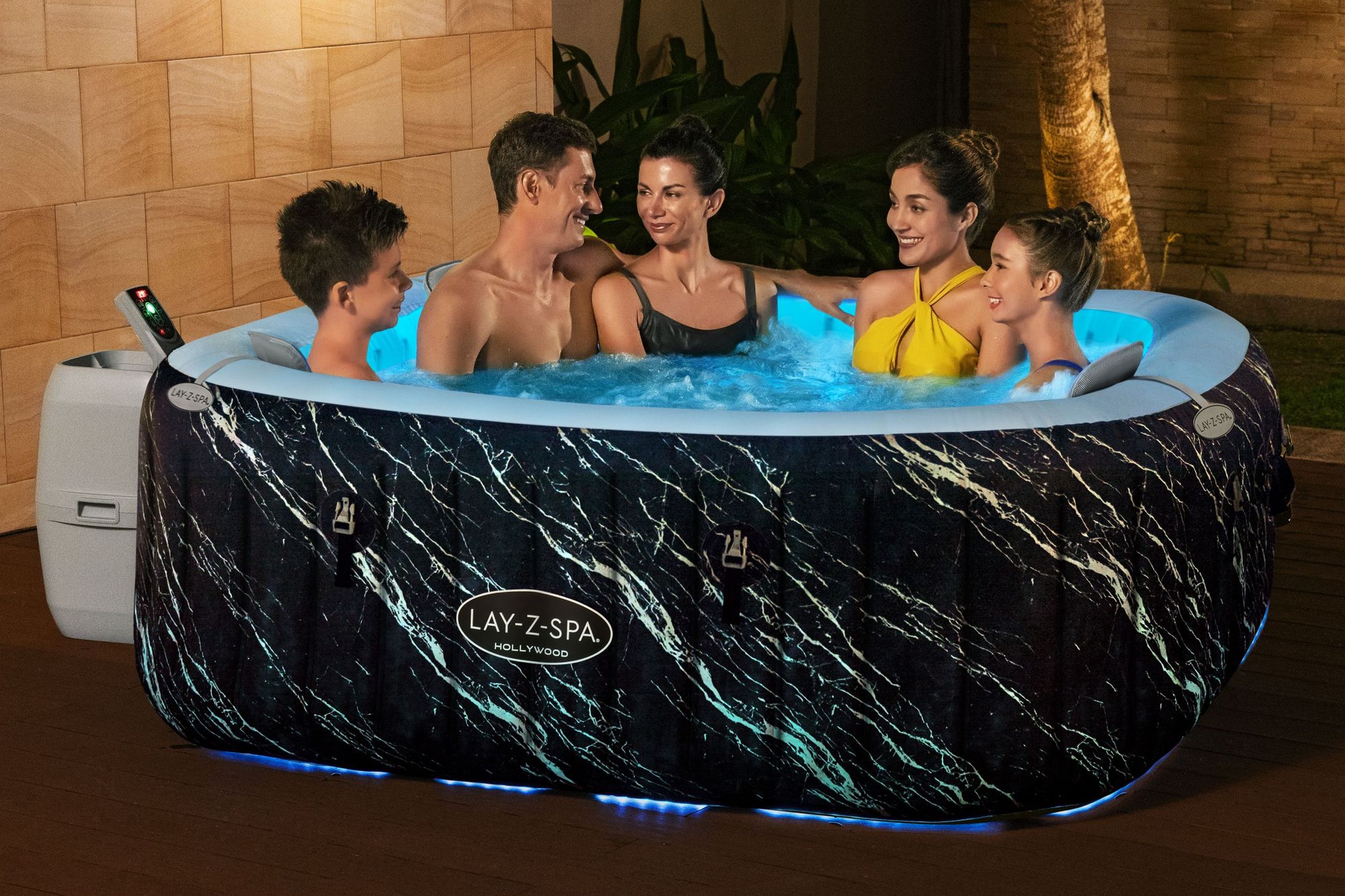 Bestway LAY-Z-SPA Hollywood AirJet LED-Whirlpool für 6 Personen Bestway LAY-Z-SPA Hollywood AirJet LED-Whirlpool für 6 Personen