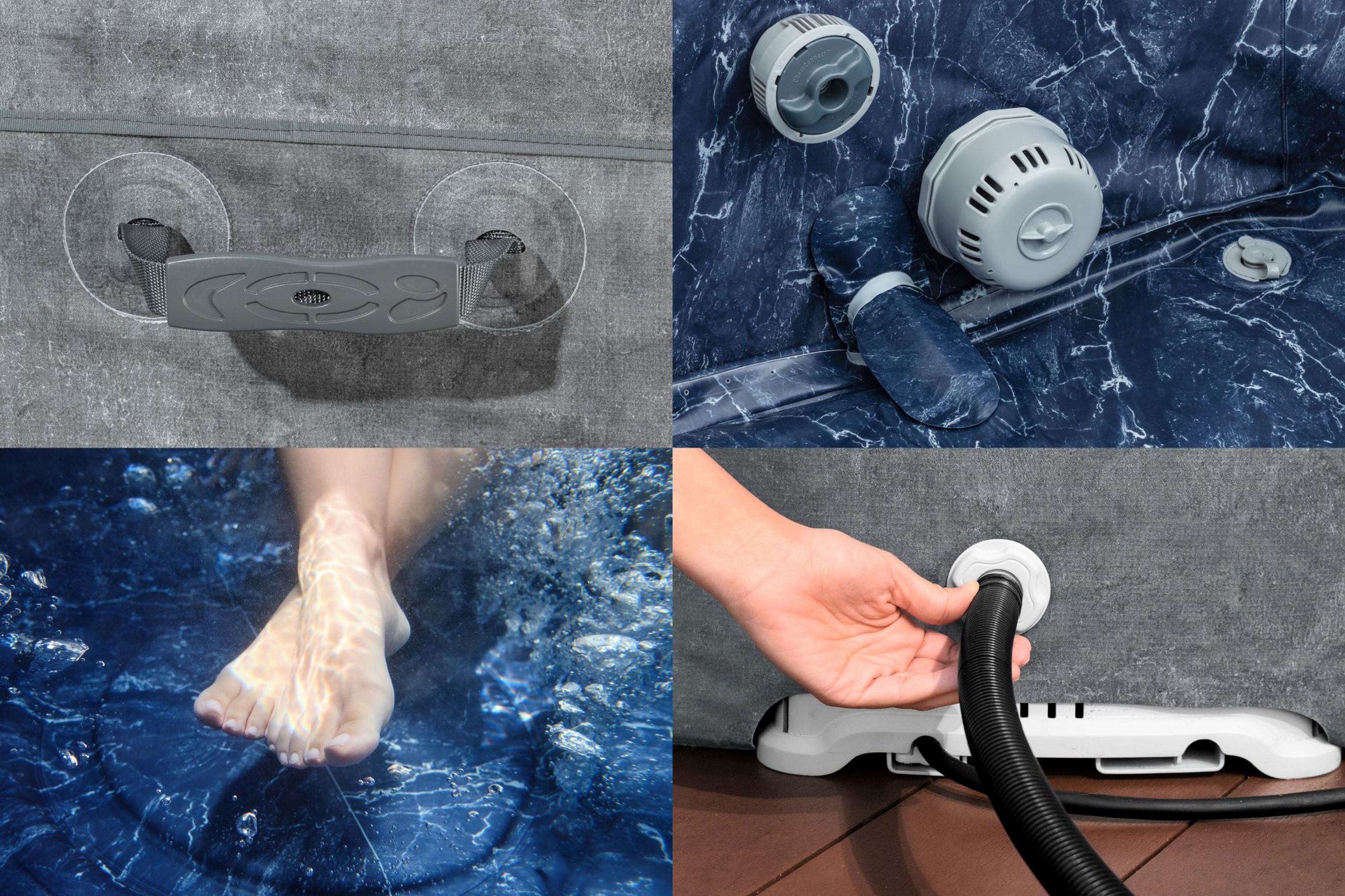 Bestway LAY-Z-SPA Carrara AirJet Whirlpool 6 Personen Ø 170 x 65 cm