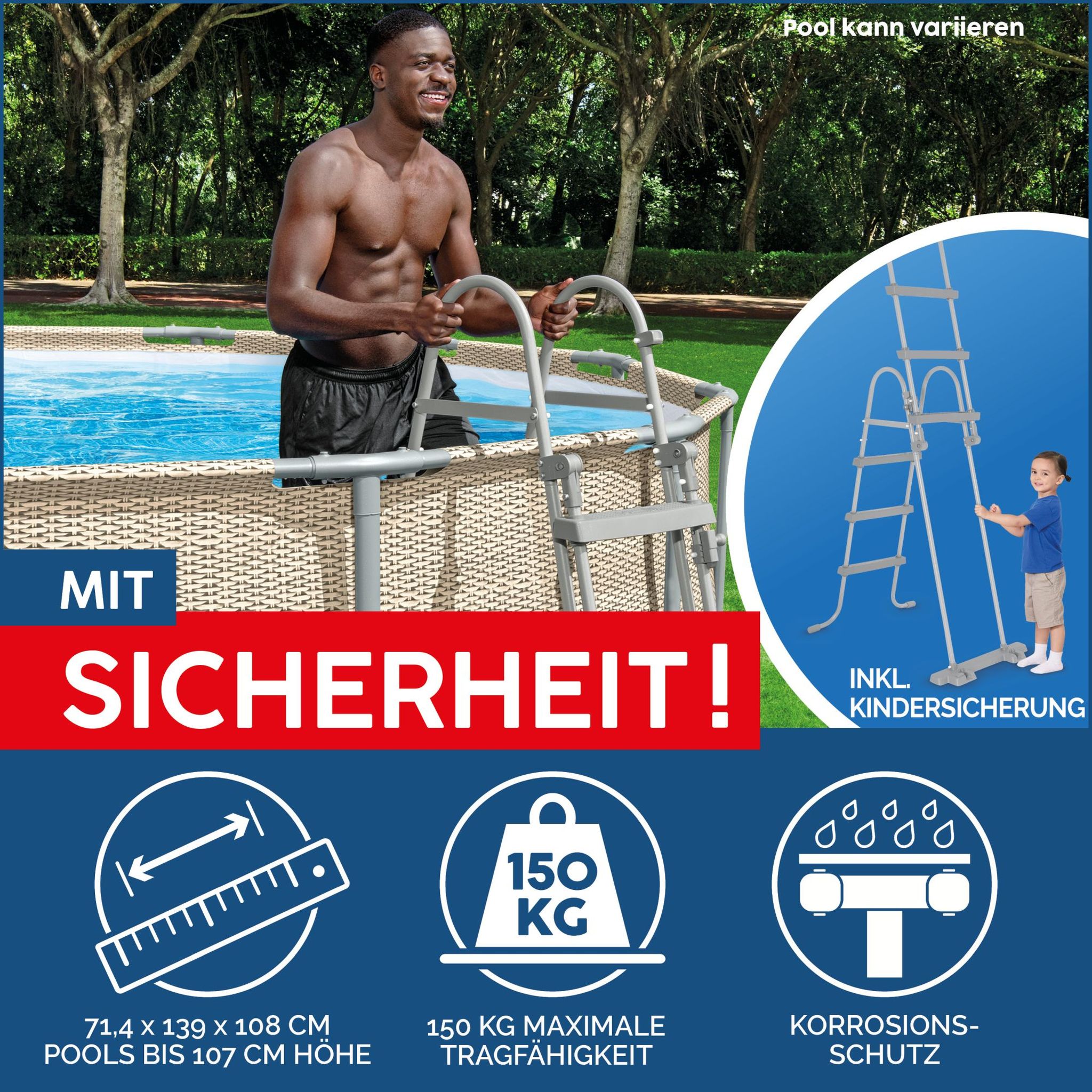 Bestway Steel Pro MAX Frame Pool Komplett-Set Ø 396 x 107 cm
