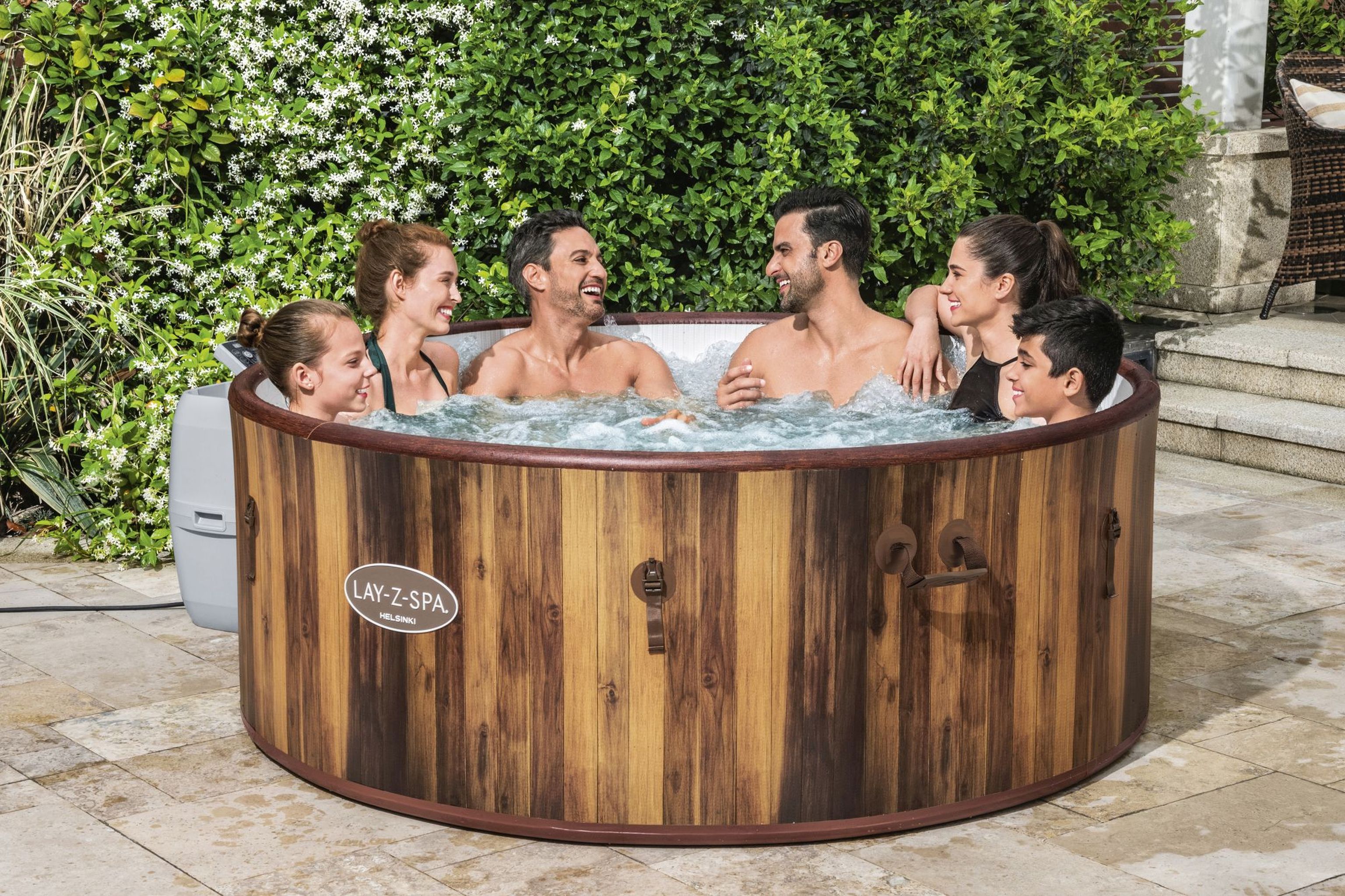 Bestway LAY-Z-SPA Helsinki AirJet Plus Whirlpool Ø 180 x 66 cm 7 Personen Bestway LAY-Z-SPA Helsinki AirJet Plus Whirlpool Ø 180 x 66 cm 7 Personen
