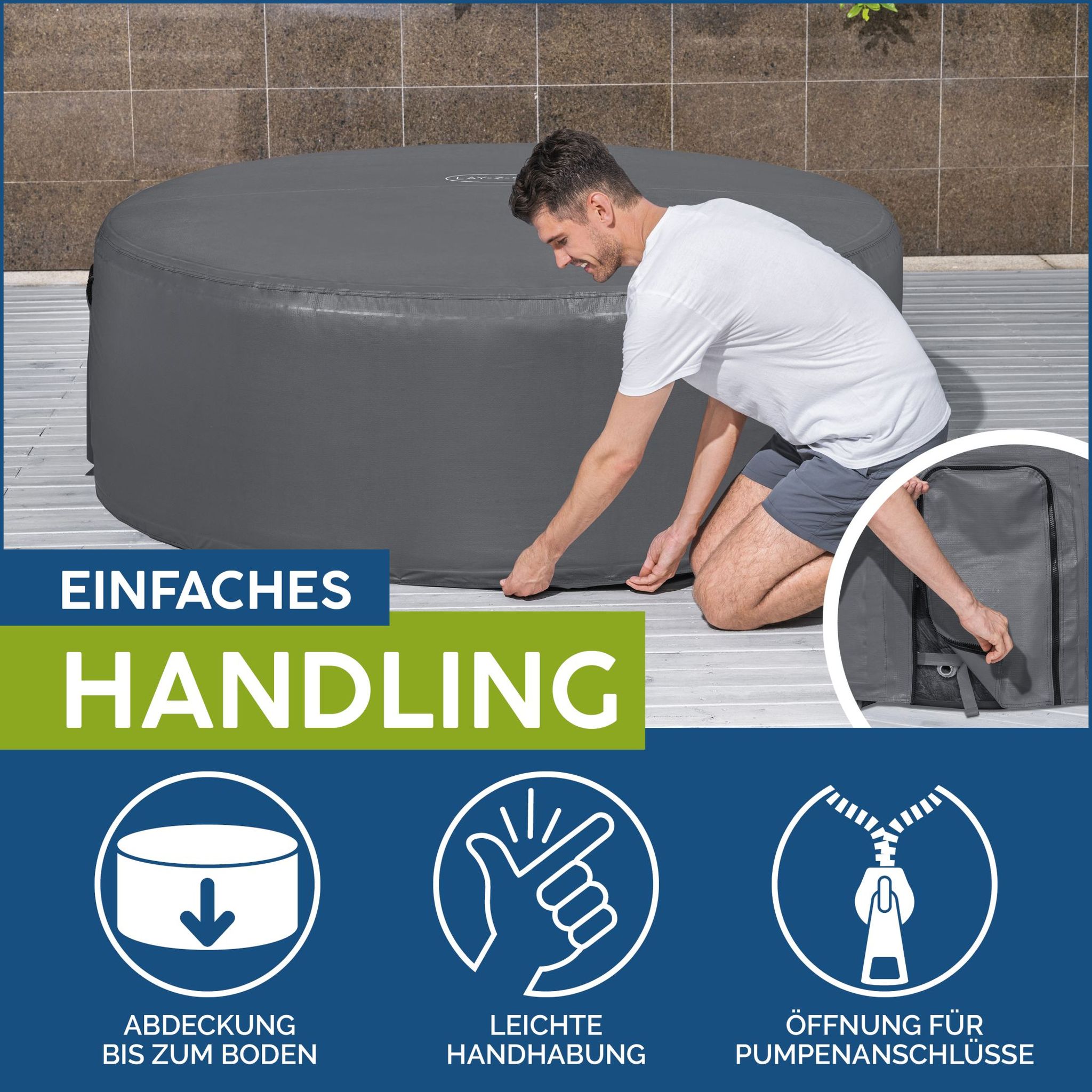 LAY-Z-SPA Abdeckung EnergySense Plus Thermo 180 x 66 cm rund