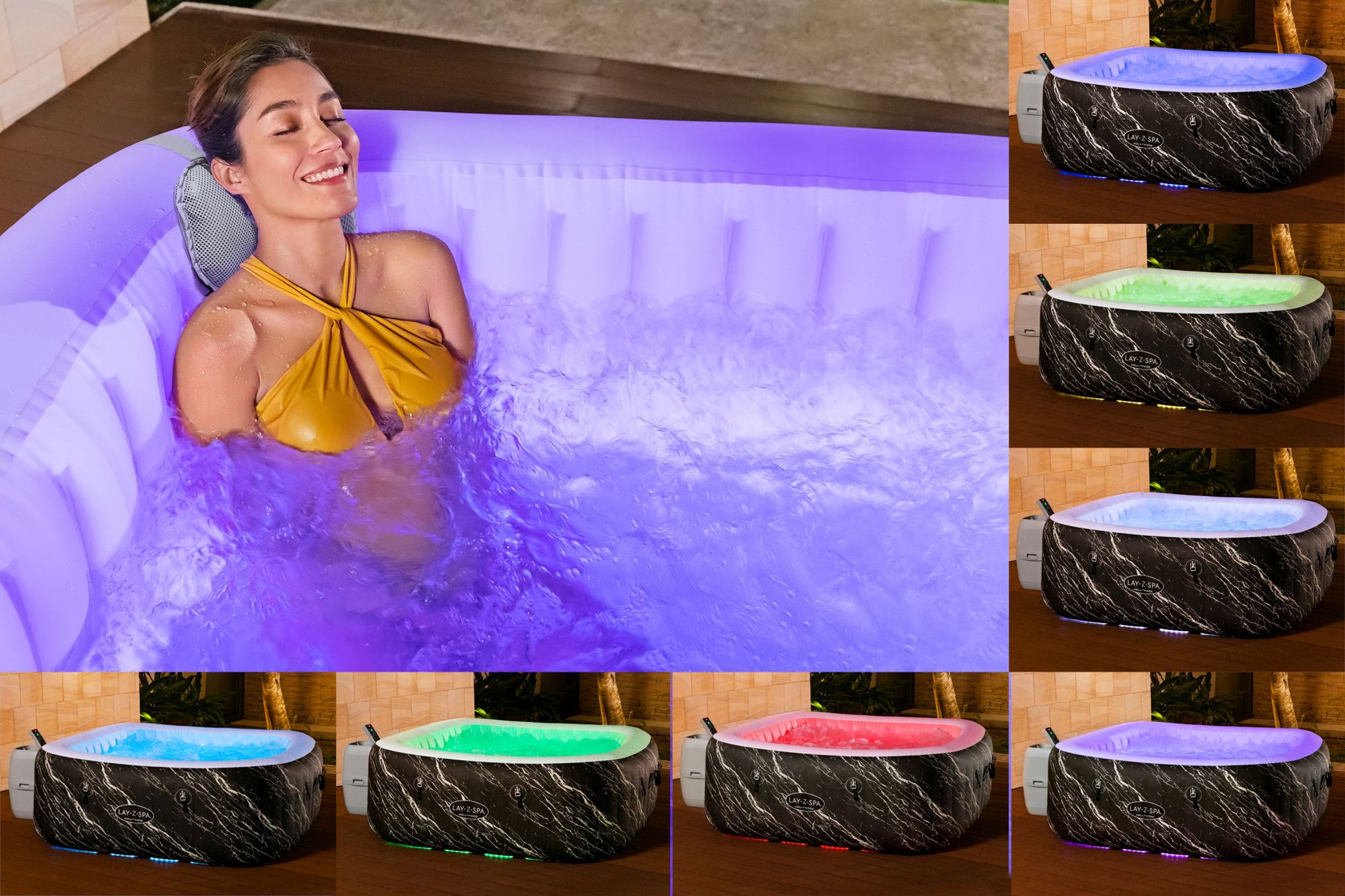 Bestway LAY-Z-SPA Hollywood AirJet LED-Whirlpool für 6 Personen Bestway LAY-Z-SPA Hollywood AirJet LED-Whirlpool für 6 Personen