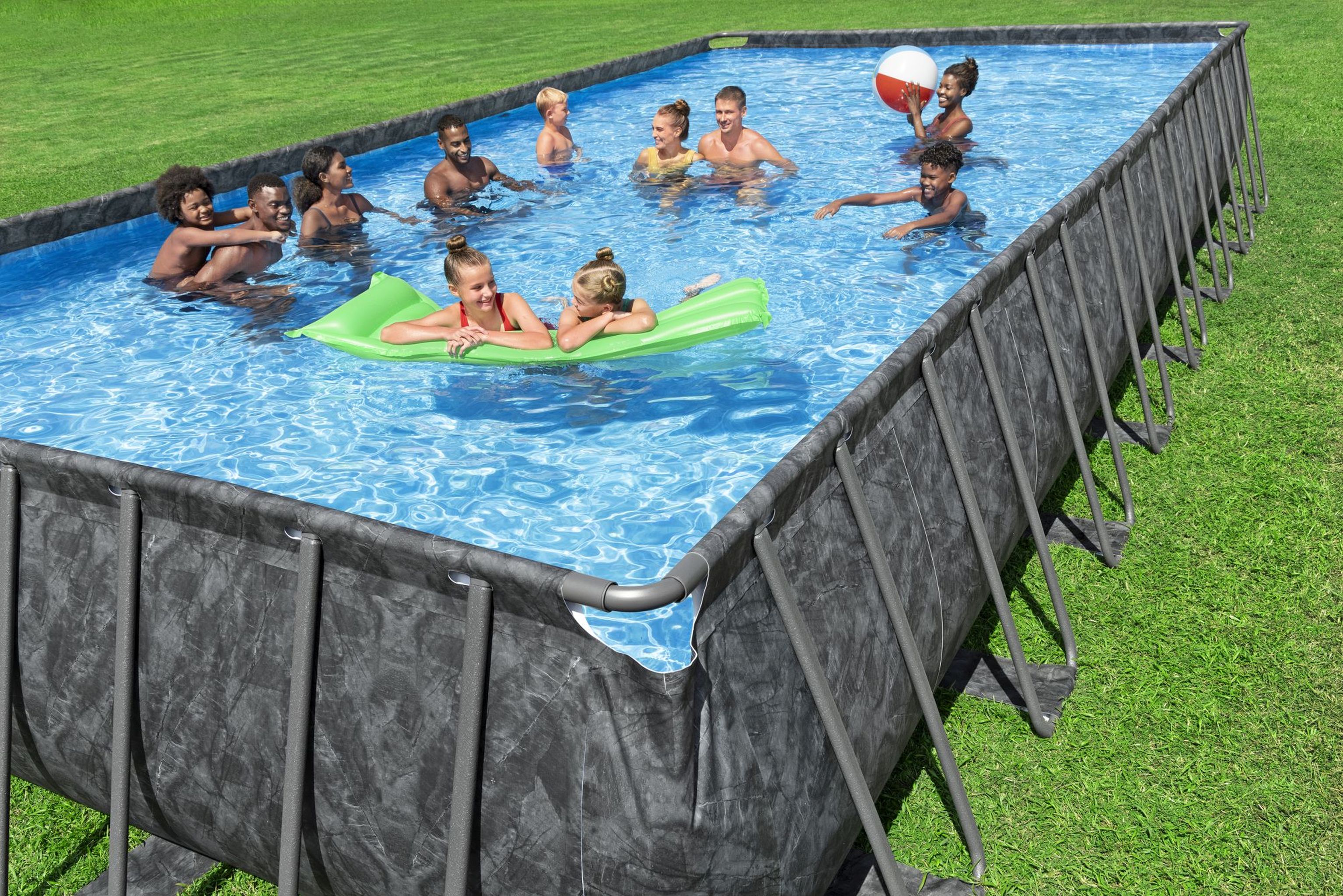 estway APX365 winterfestes Frame Pool Komplett-Set 956 x 488 x 132 cm