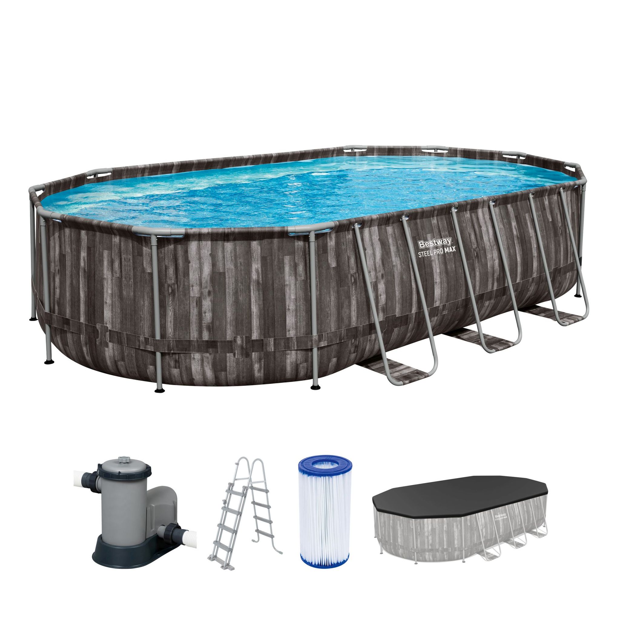 Bestway Steel Pro MAX Frame Pool Komplett-Set 610 x 366 x 122 cm oval Bestway Steel Pro MAX Frame Pool Komplett-Set 610 x 366 x 122 cm oval
