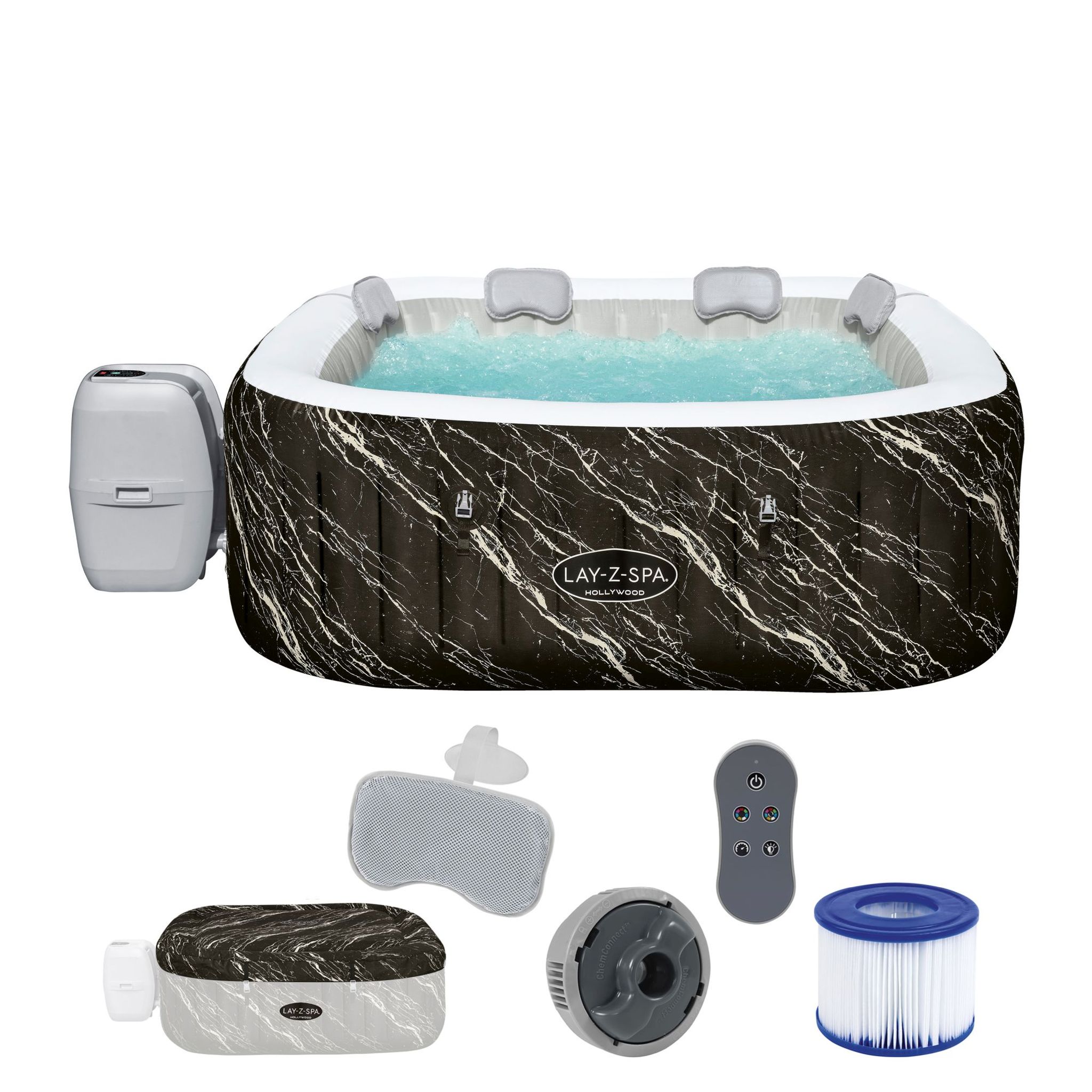 Bestway LAY-Z-SPA Hollywood AirJet LED-Whirlpool für 6 Personen Bestway LAY-Z-SPA Hollywood AirJet LED-Whirlpool für 6 Personen