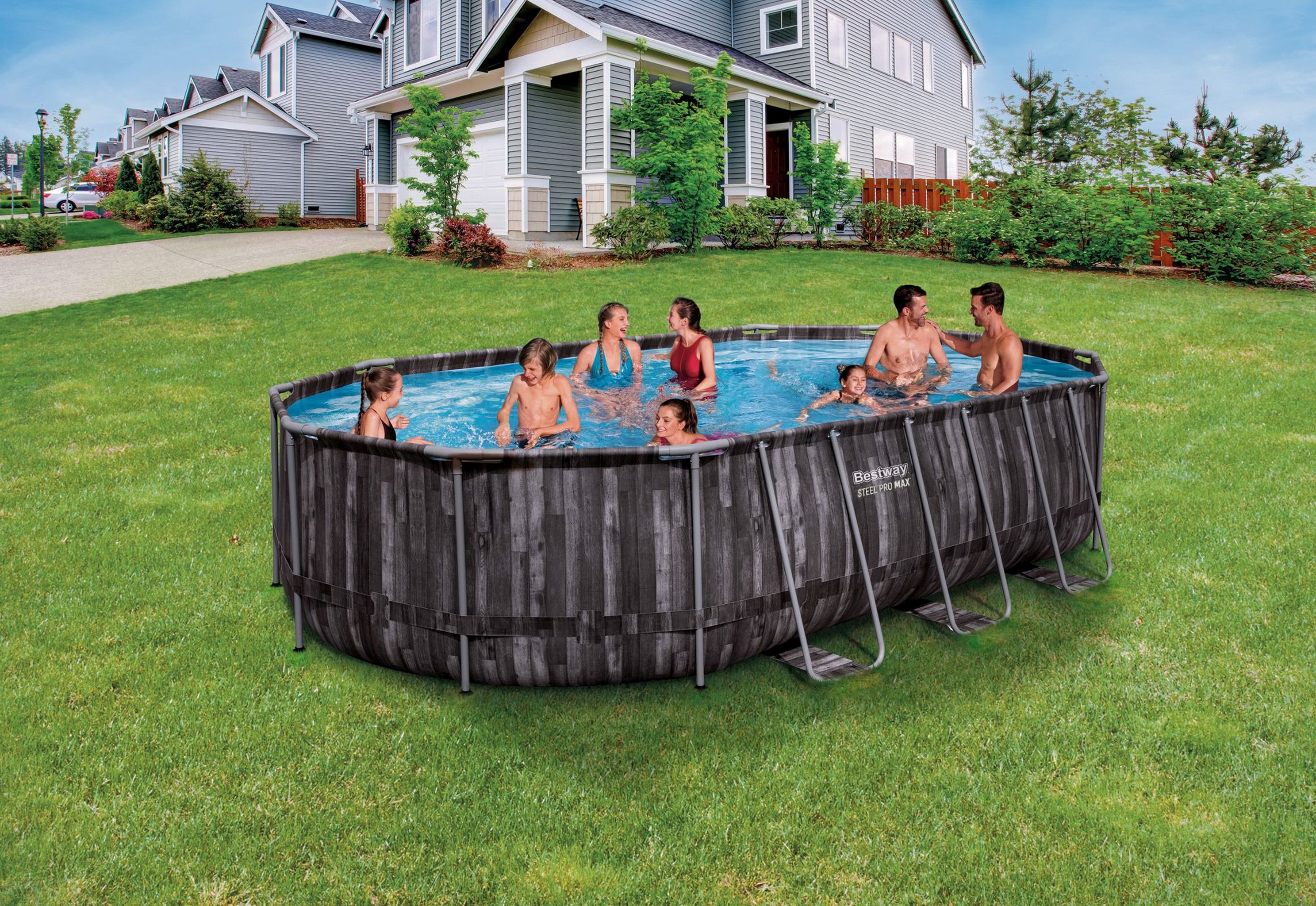 Bestway Steel Pro MAX Frame Pool Komplett-Set 610 x 366 x 122 cm oval Bestway Steel Pro MAX Frame Pool Komplett-Set 610 x 366 x 122 cm oval