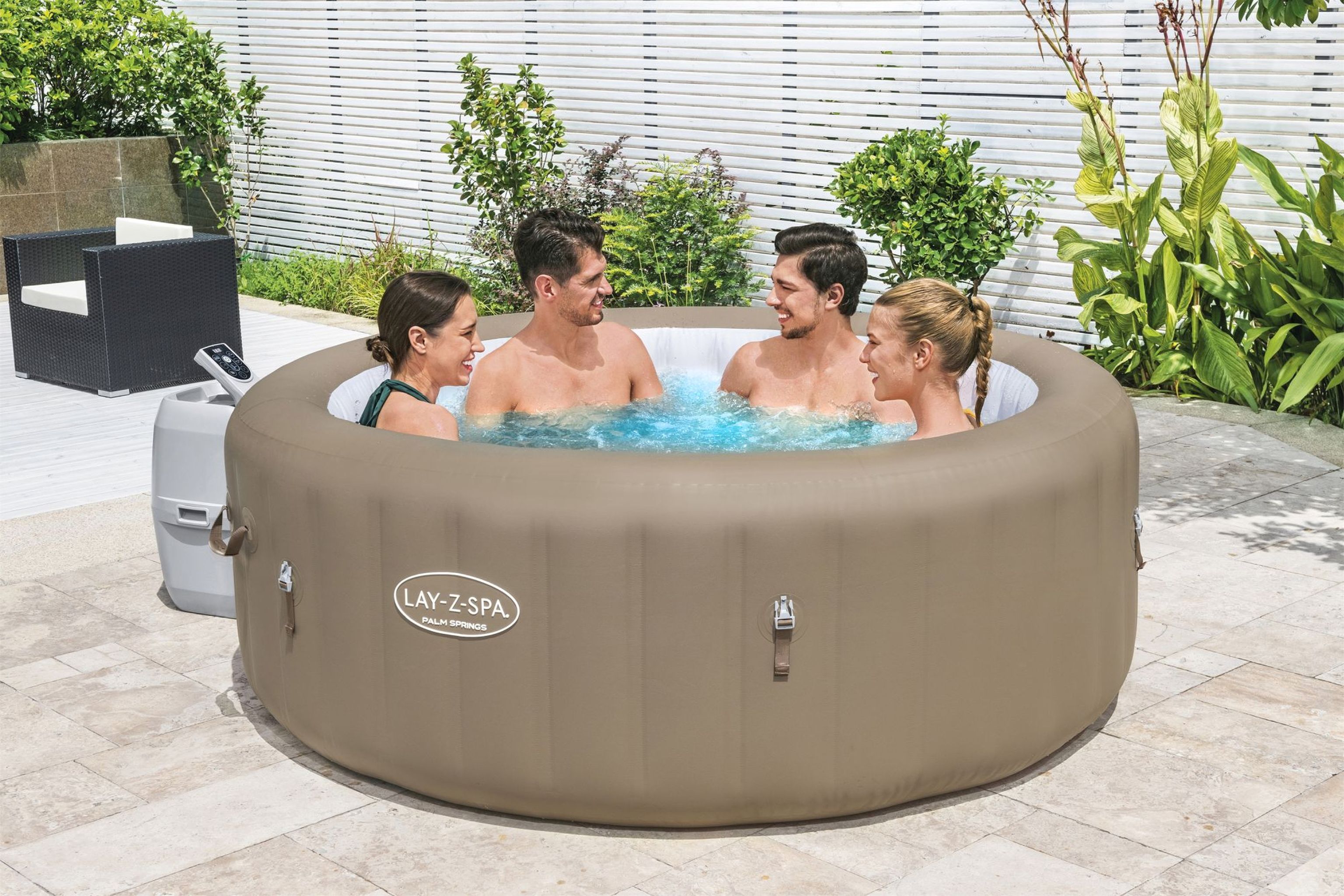 LAY-Z-SPA Palm Springs AirJet Whirlpool Ø 196 x 71 cm 6 Personen LAY-Z-SPA Palm Springs AirJet Whirlpool Ø 196 x 71 cm 6 Personen