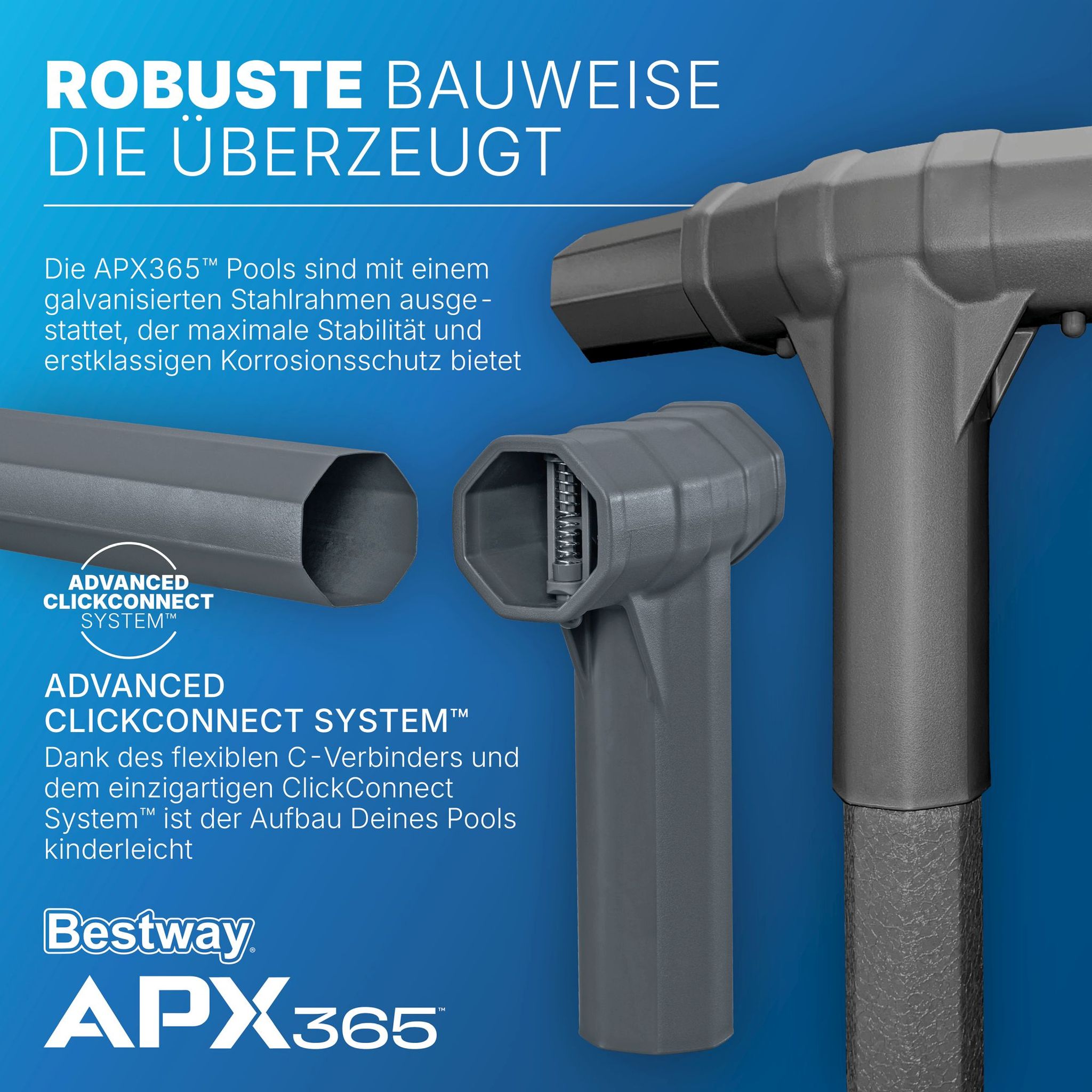 estway APX365 winterfestes Frame Pool Komplett-Set 956 x 488 x 132 cm