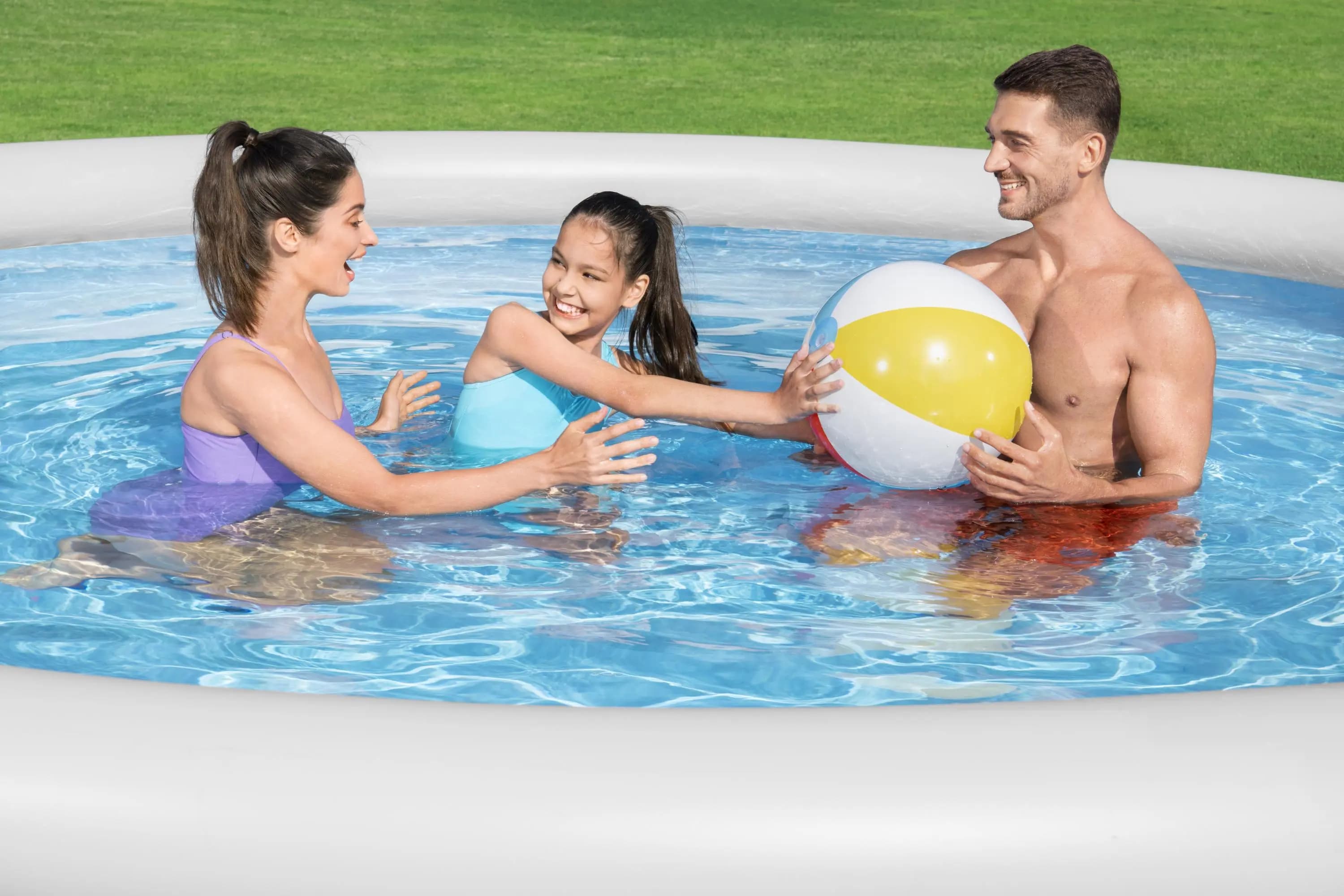 Fast Set™ Aufstellpool-Set mit Filterpumpe Ø 457 x 84 cm, Rattan-Optik (Schiefergrau), rund 57313_22 Fast Set™ Aufstellpool-Set mit Filterpumpe Ø 457 x 84 cm, Rattan-Optik (Schiefergrau), rund 57313_22