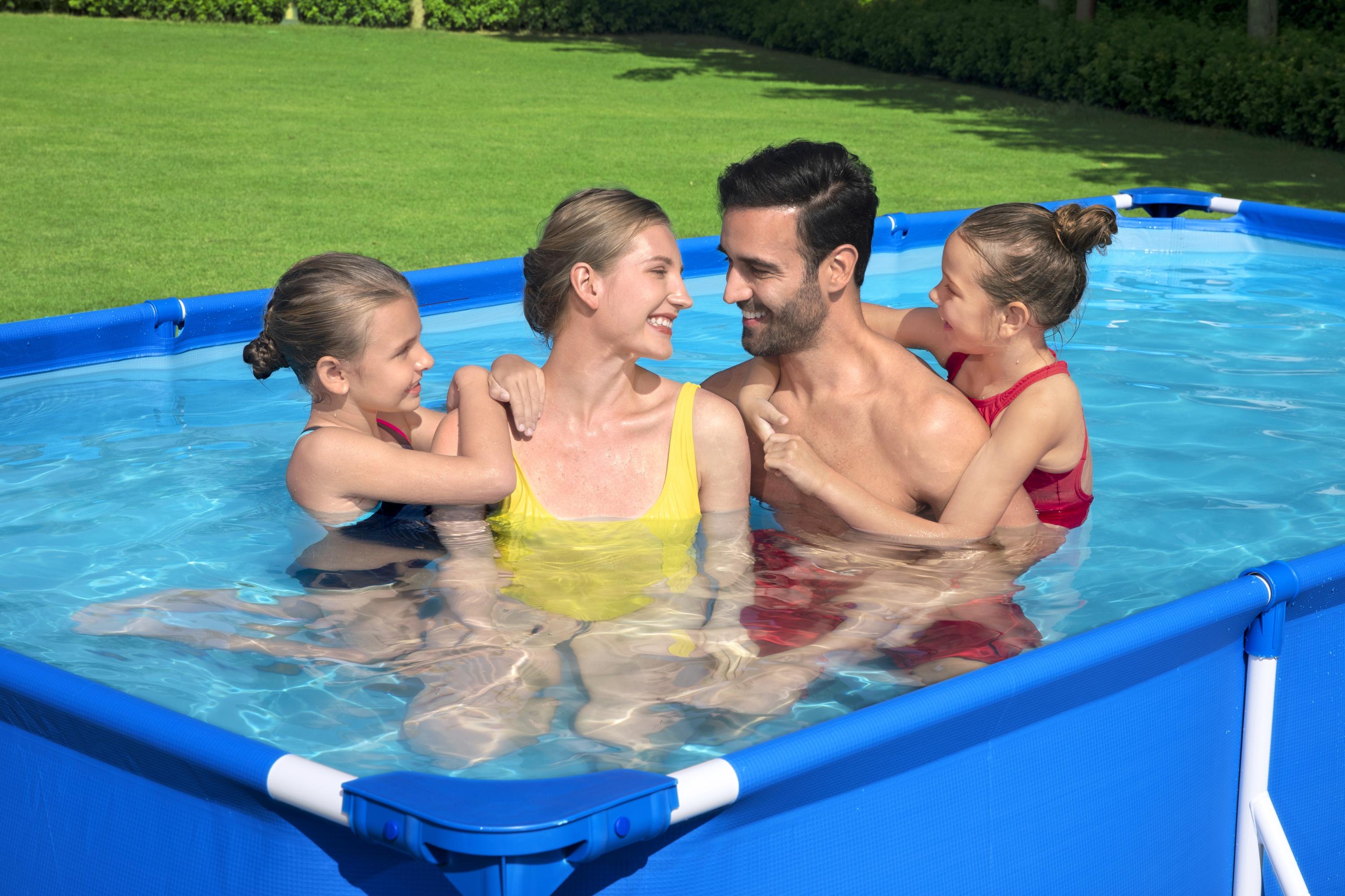 Bestway Steel Pro Frame Pool Set mit Poolpumpe 400 x 211 x 81 cm , dunkelblau, eckig SW:10011.2 Bestway Steel Pro Frame Pool Set mit Poolpumpe 400 x 211 x 81 cm , dunkelblau, eckig SW:10011.2