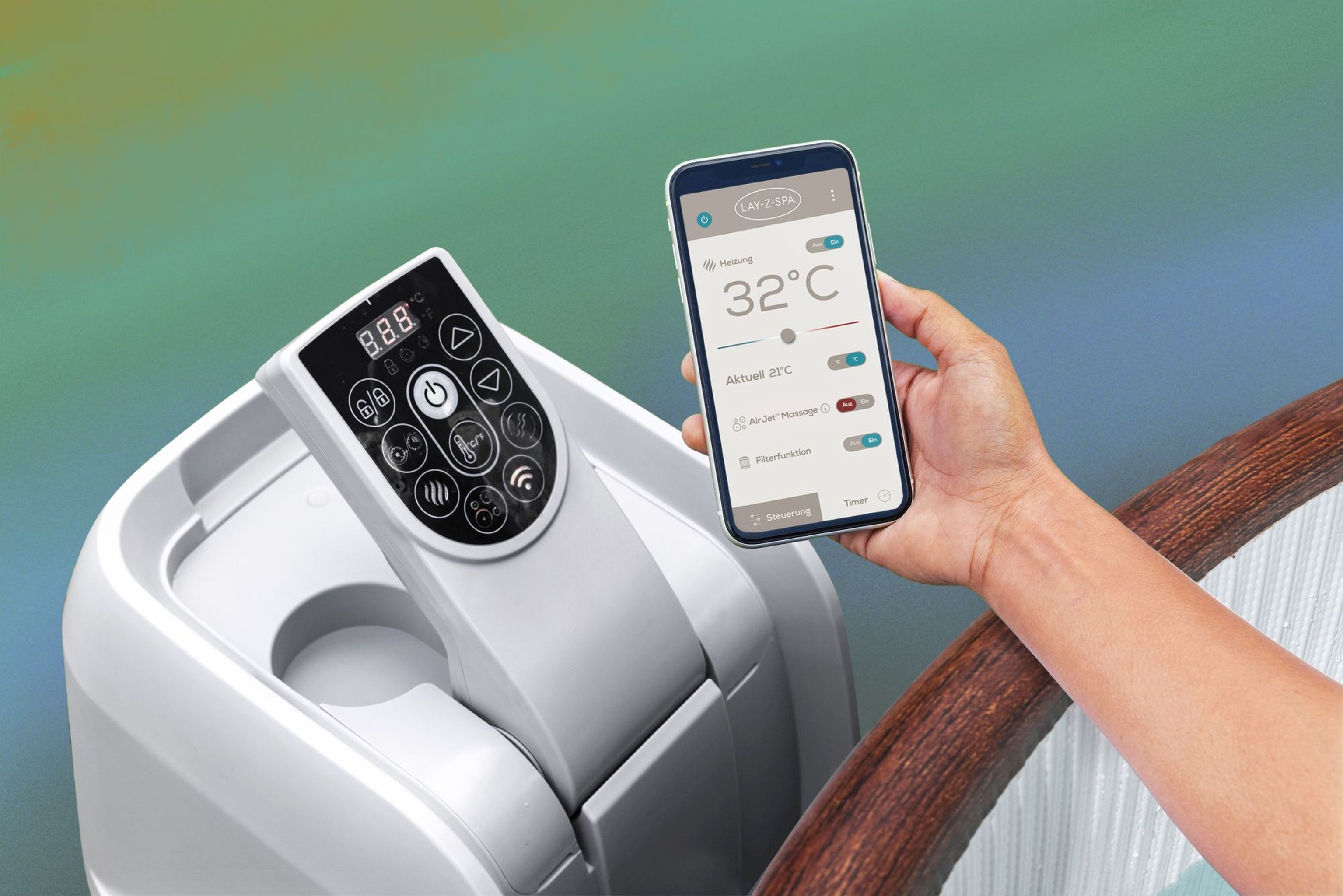 Bestway LAY-Z-SPA Helsinki AirJet Plus Whirlpool Ø 180 x 66 cm 7 Personen Bestway LAY-Z-SPA Helsinki AirJet Plus Whirlpool Ø 180 x 66 cm 7 Personen