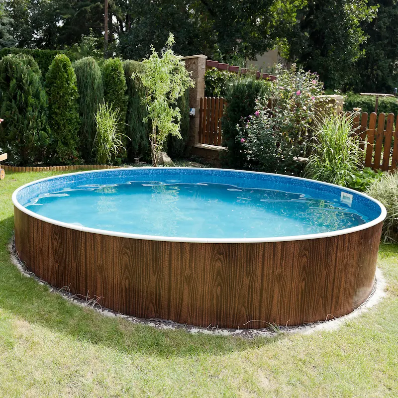 stahlwandpool teilversenkt
