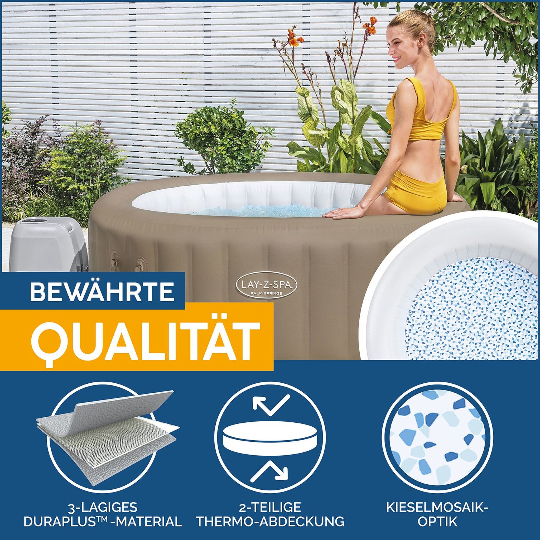 LAY-Z-SPA Palm Springs AirJet Whirlpool Ø 196 x 71 cm 6 Personen LAY-Z-SPA Palm Springs AirJet Whirlpool Ø 196 x 71 cm 6 Personen