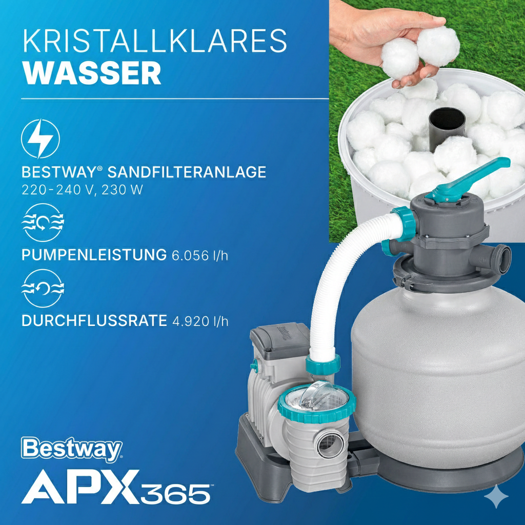 estway APX365 winterfestes Frame Pool Komplett-Set 956 x 488 x 132 cm